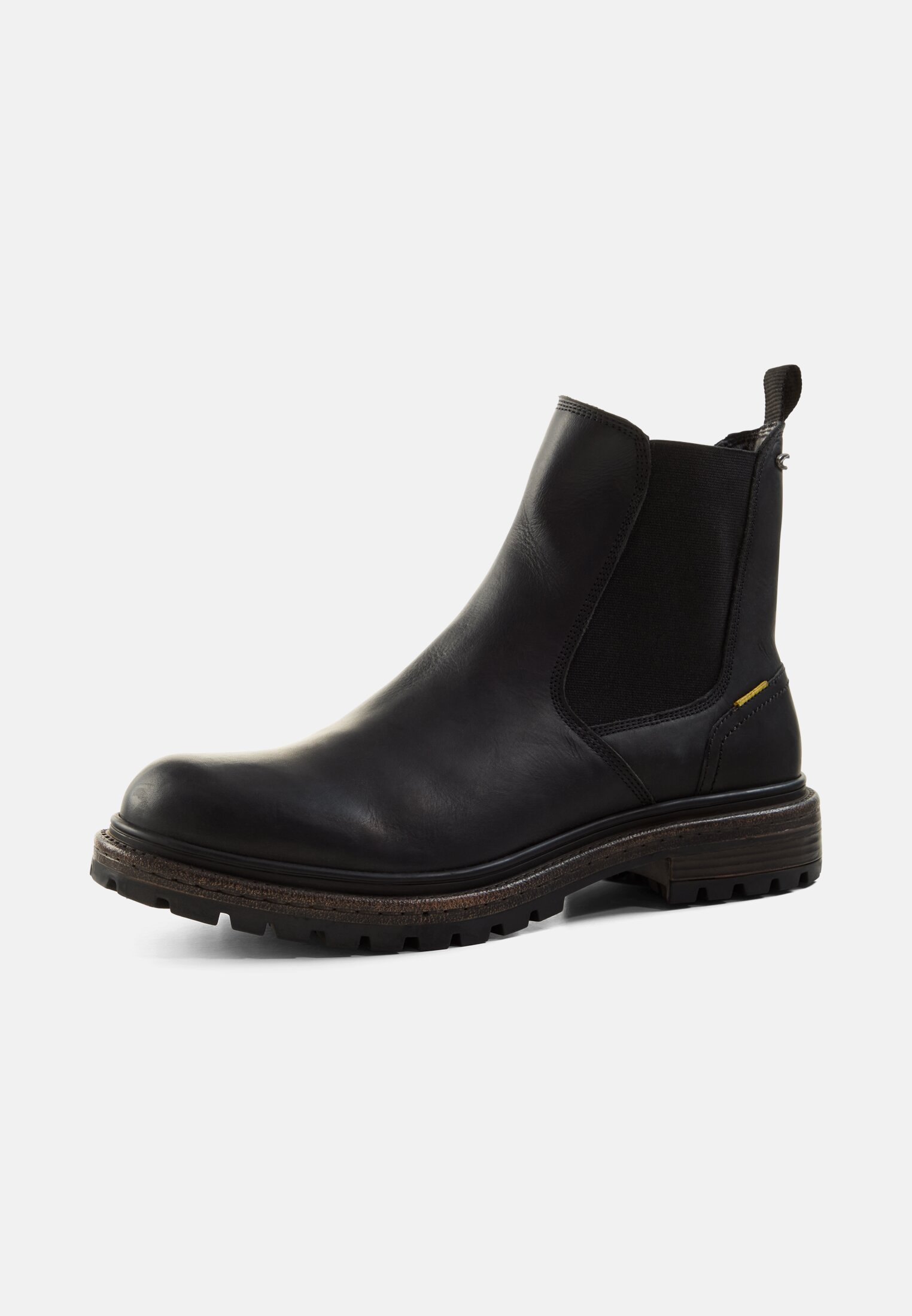 Men Chelsea boot made of real leather Black frontal back