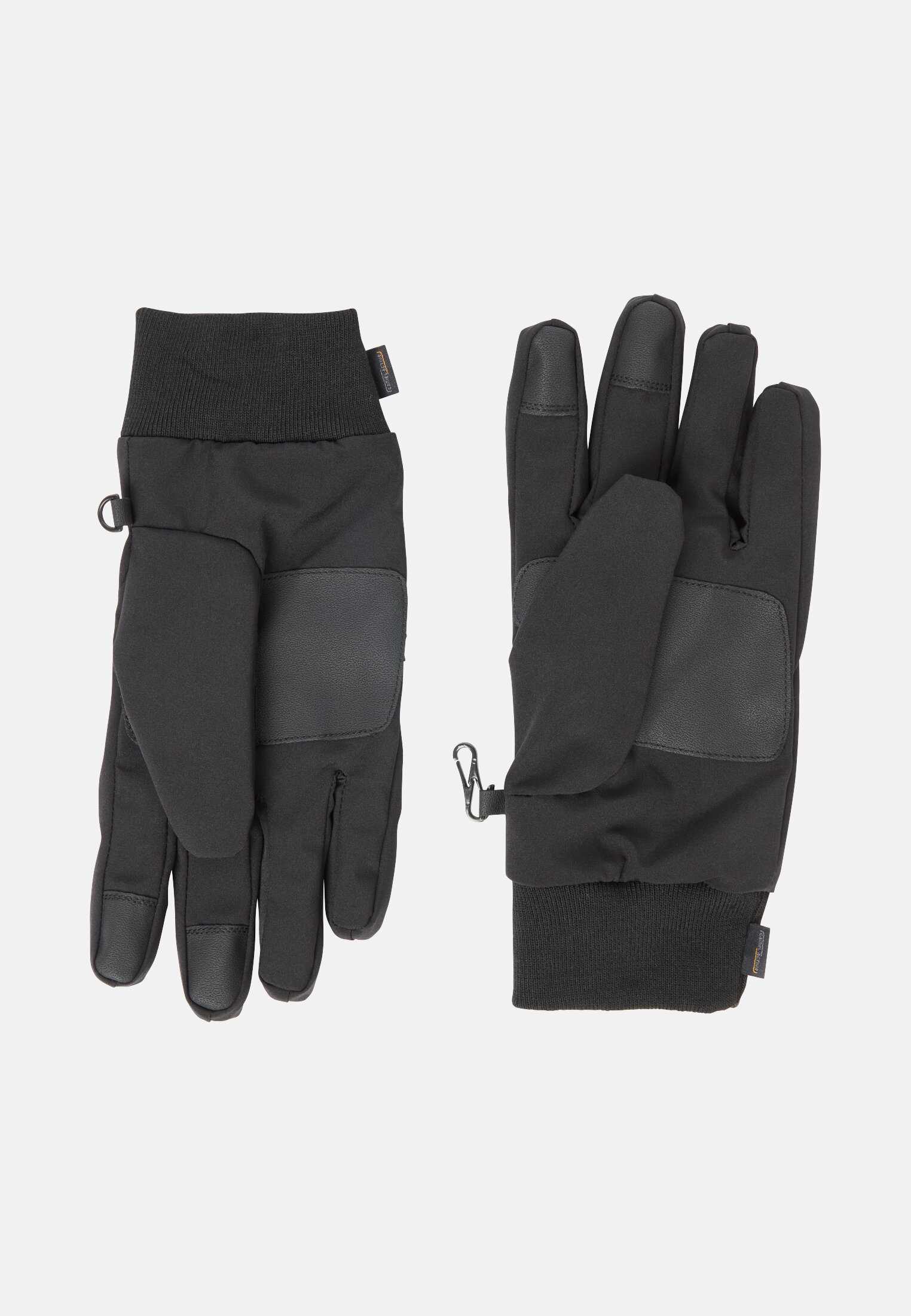 Herren Funktionale Handschuhe aus Leder mit elastischem Bund Schwarz hinten nah