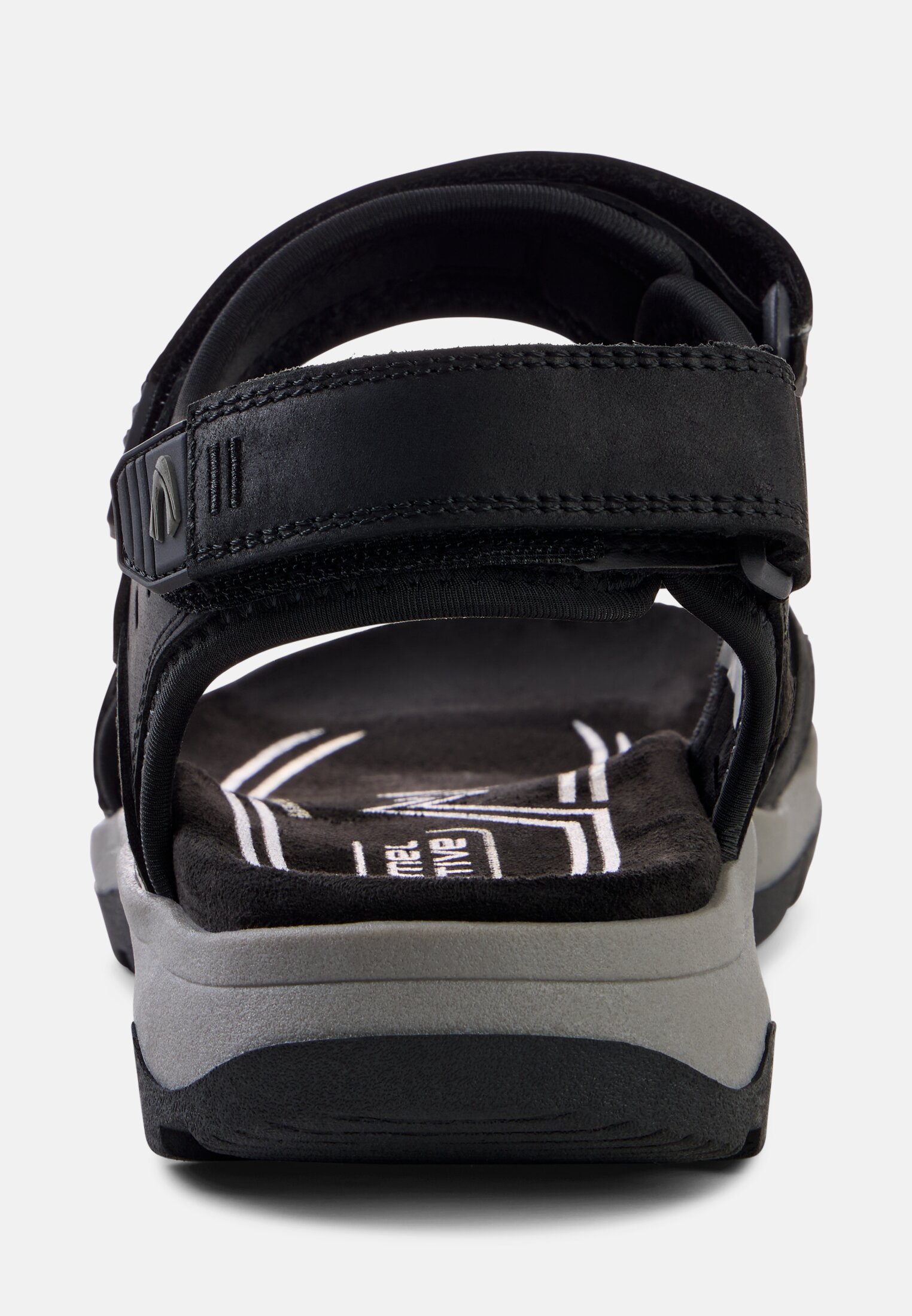 Men Leather sandal with profiled TPR sole front close