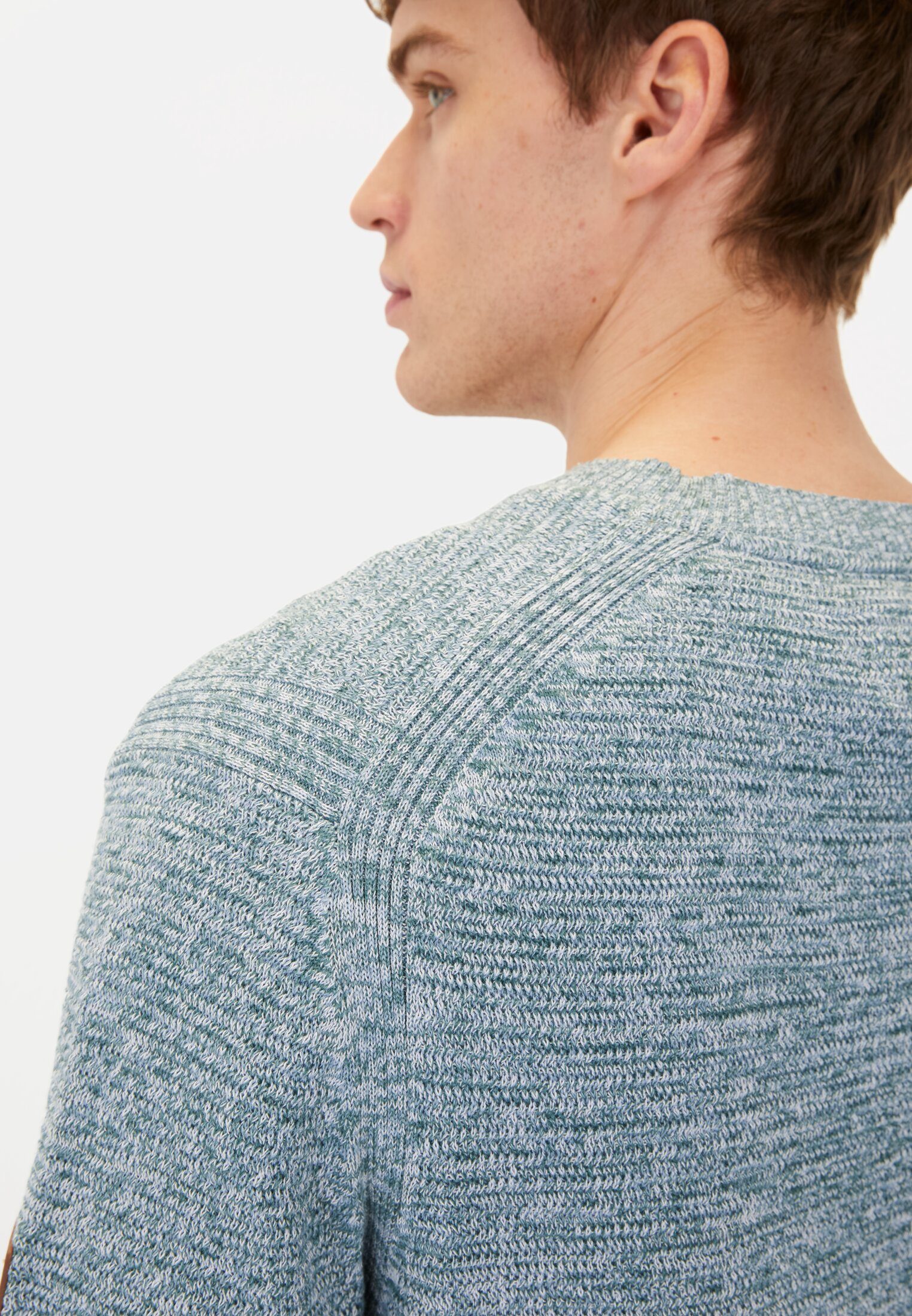 Men Round neck sweater made of cotton Light Blue