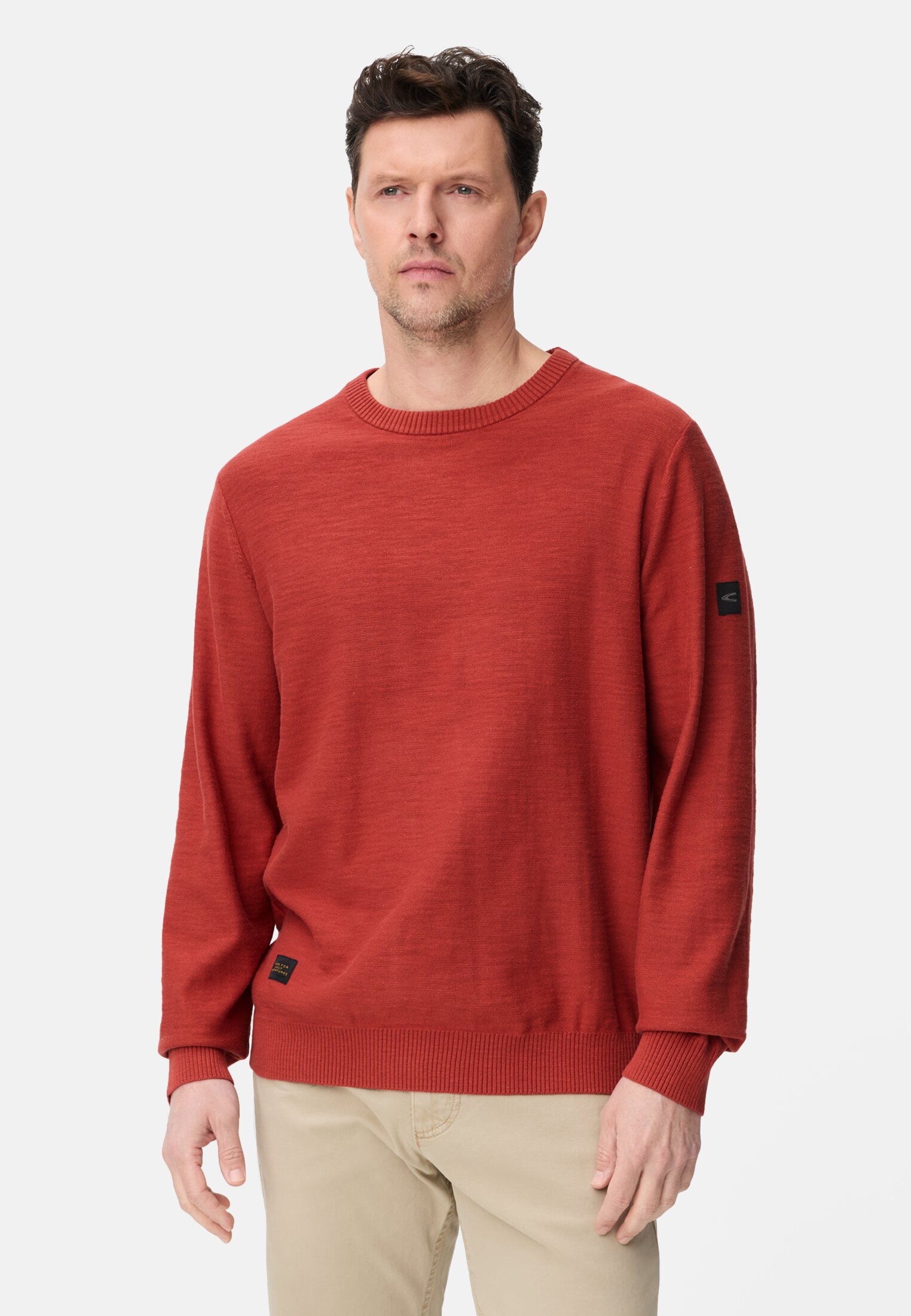 Heren Gebreide trui van puur katoen gedragen voor