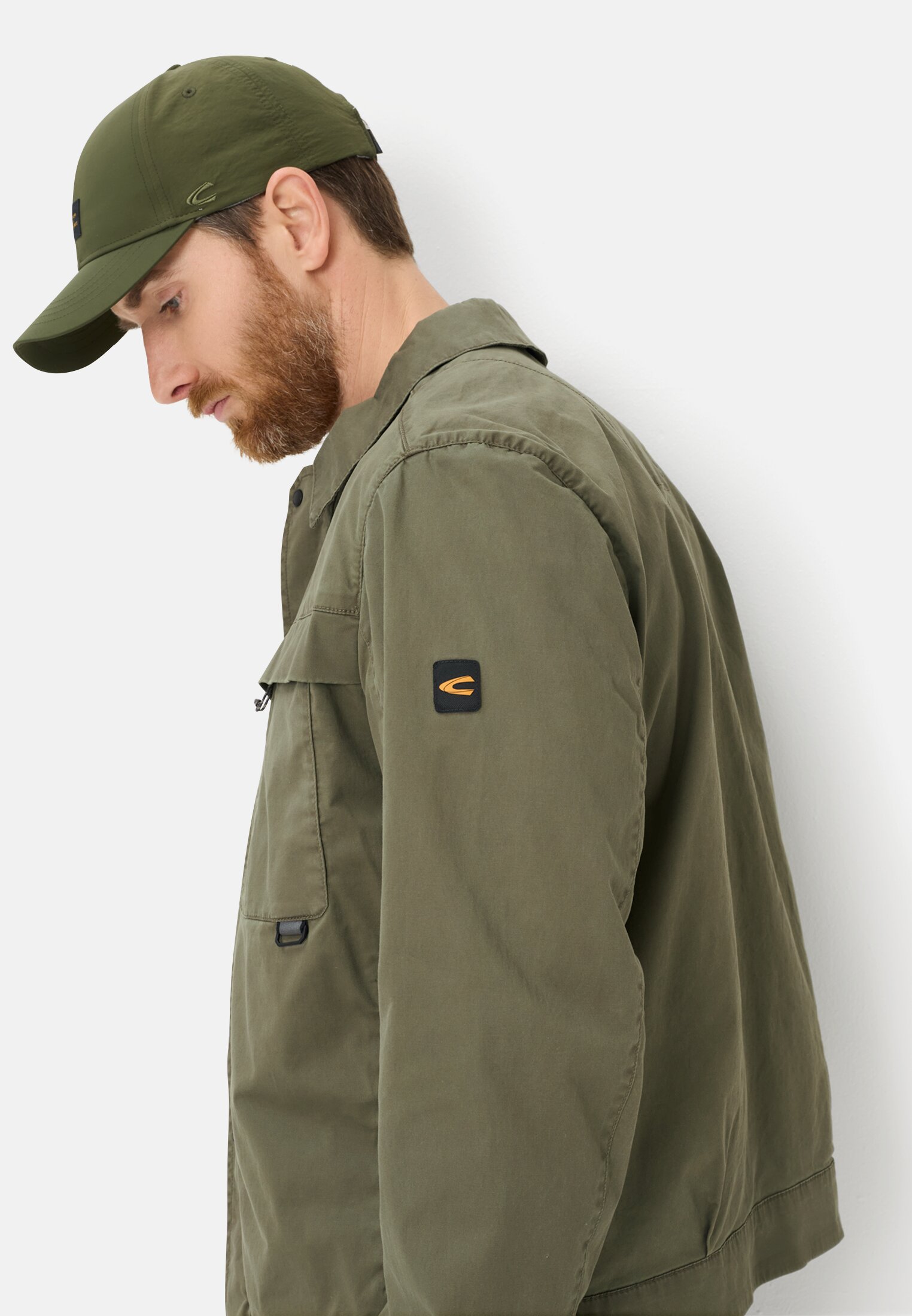 Men Blouson with inside pockets Olive Green worn emotional