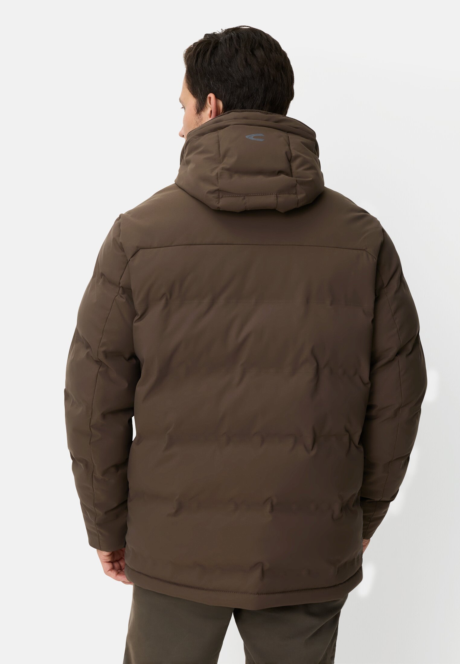 Men teXXXactive®  Functional jacket with adjustable hem and hood Dark brown worn back