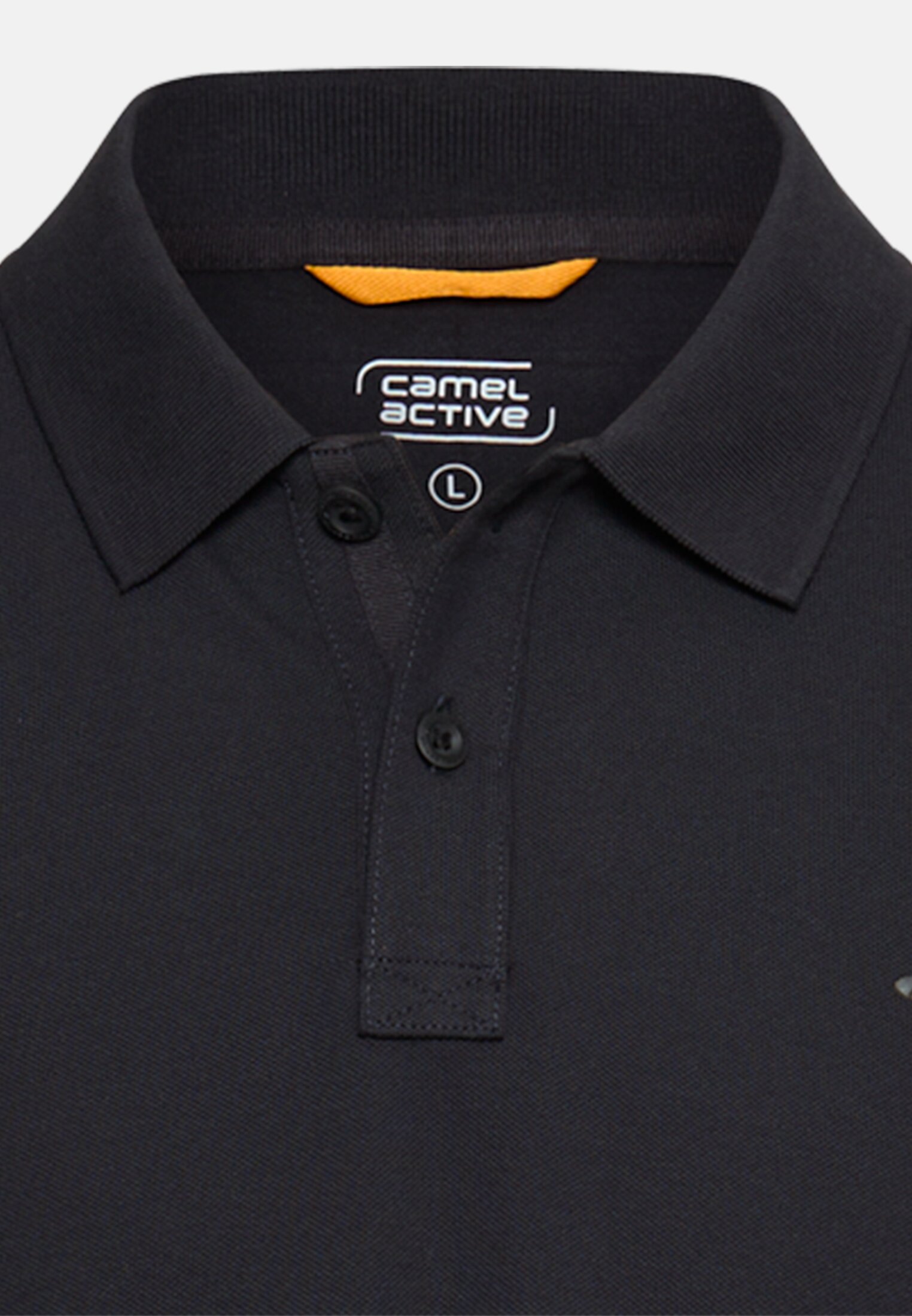 Herren Poloshirt mit Kontrastdetails Navy vorne nah