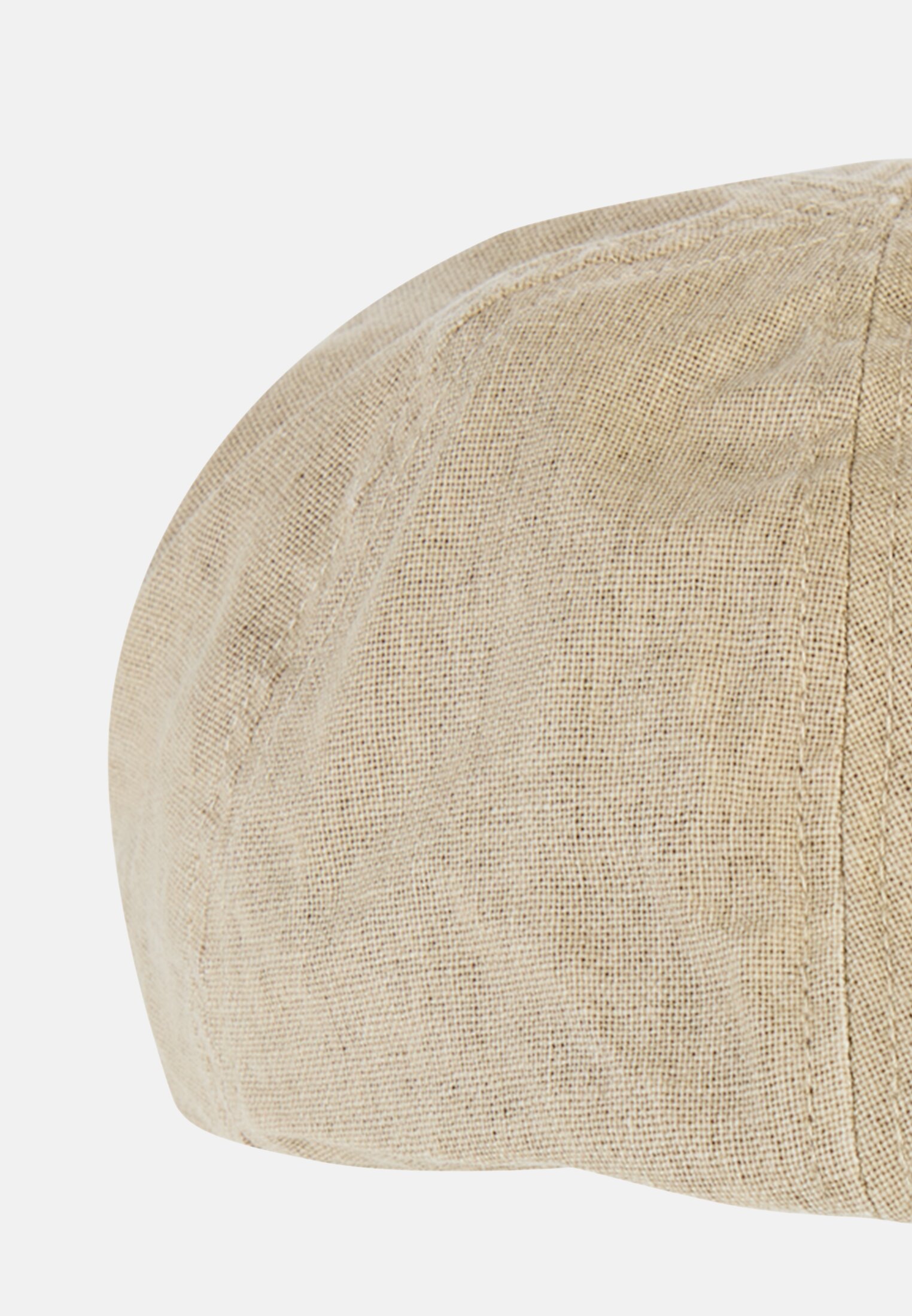 Herren Flat Cap mit Gummizug Beige vorne nah