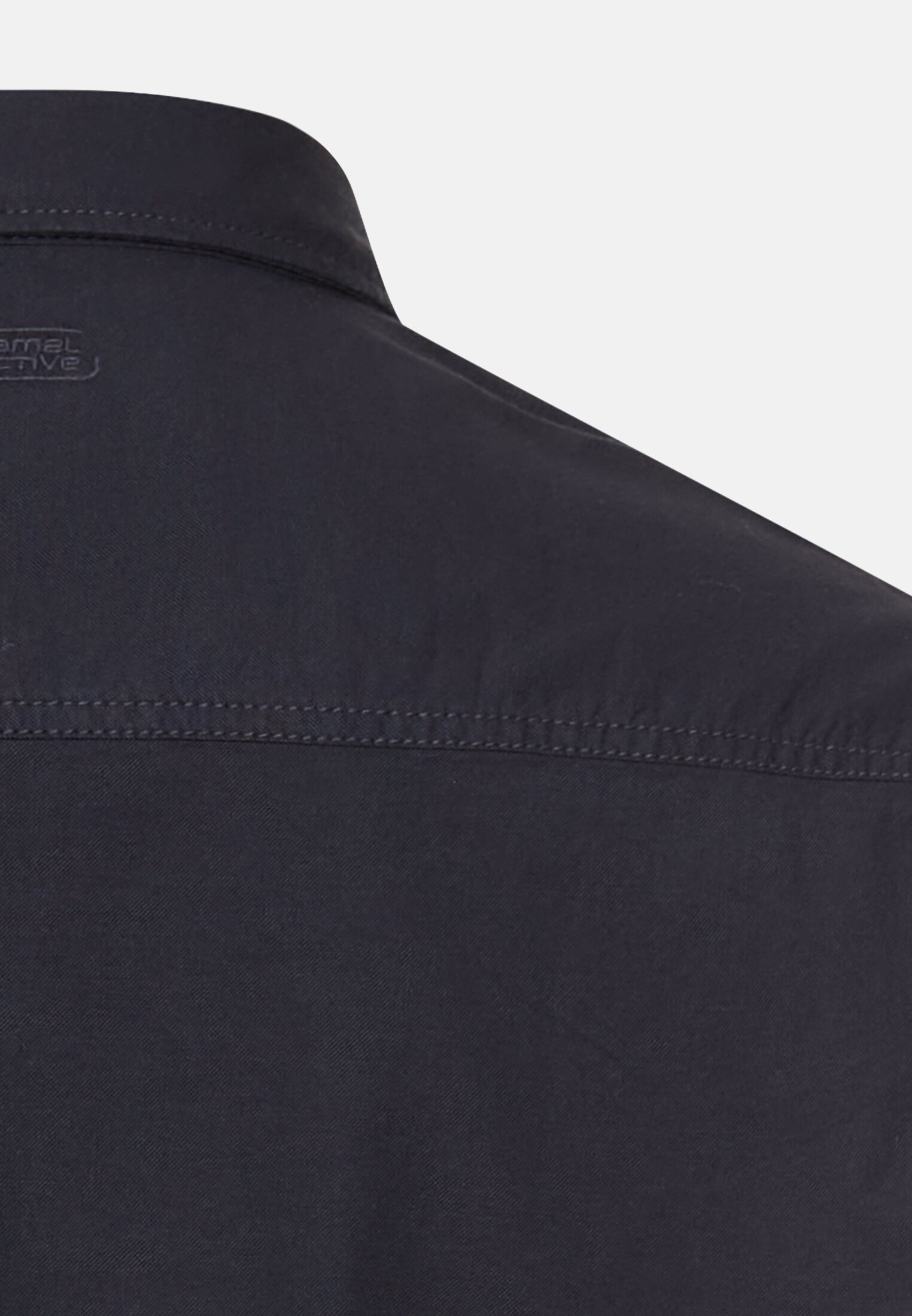 Heren Overhemd met lange mouwen met borstzak Marineblauw achter dichtbij