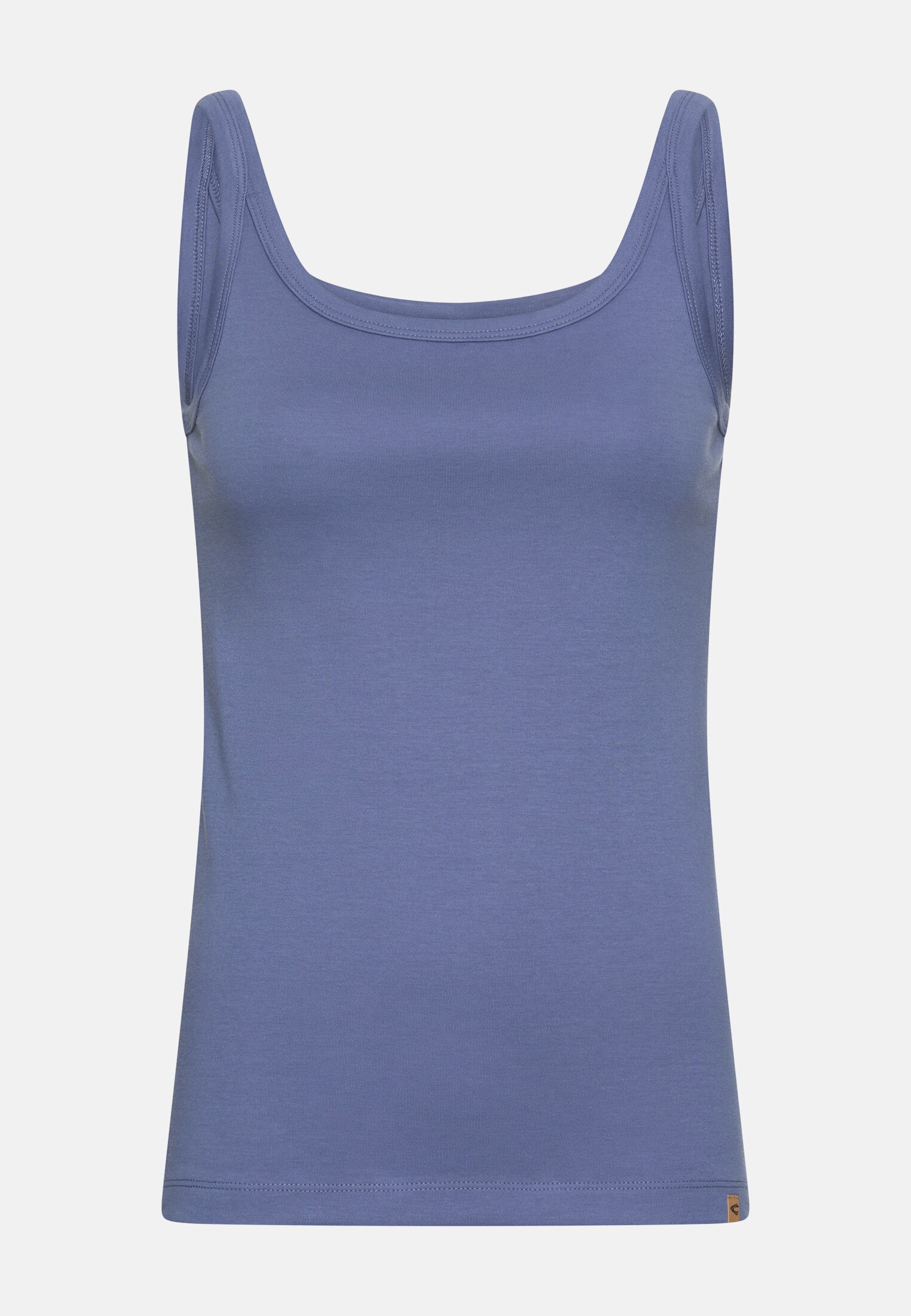 Women Fitted top made of pure cotton Ocean Blue frontal front