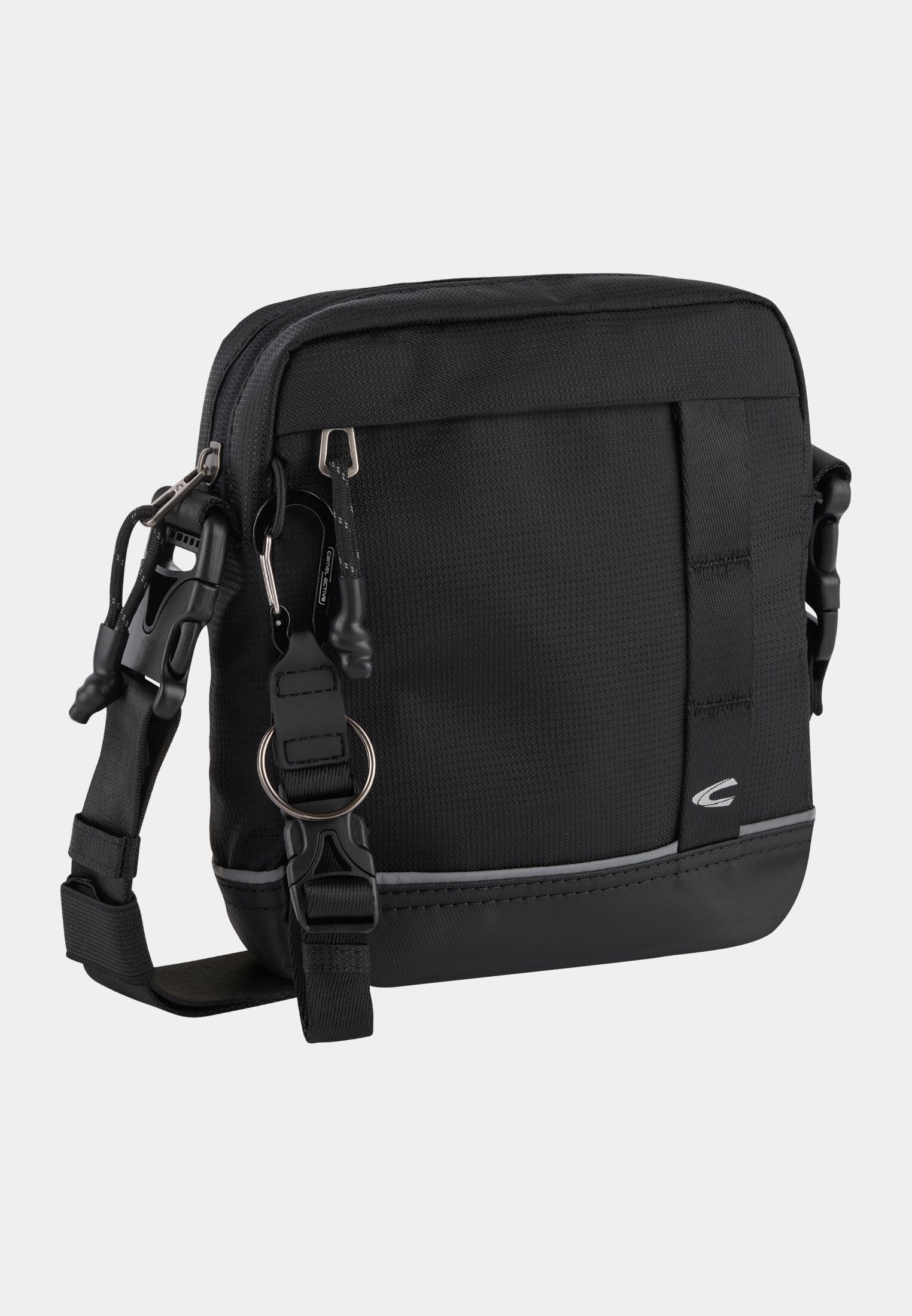 Men CONNECT shoulder bag with detachable shoulder strap Black frontal front