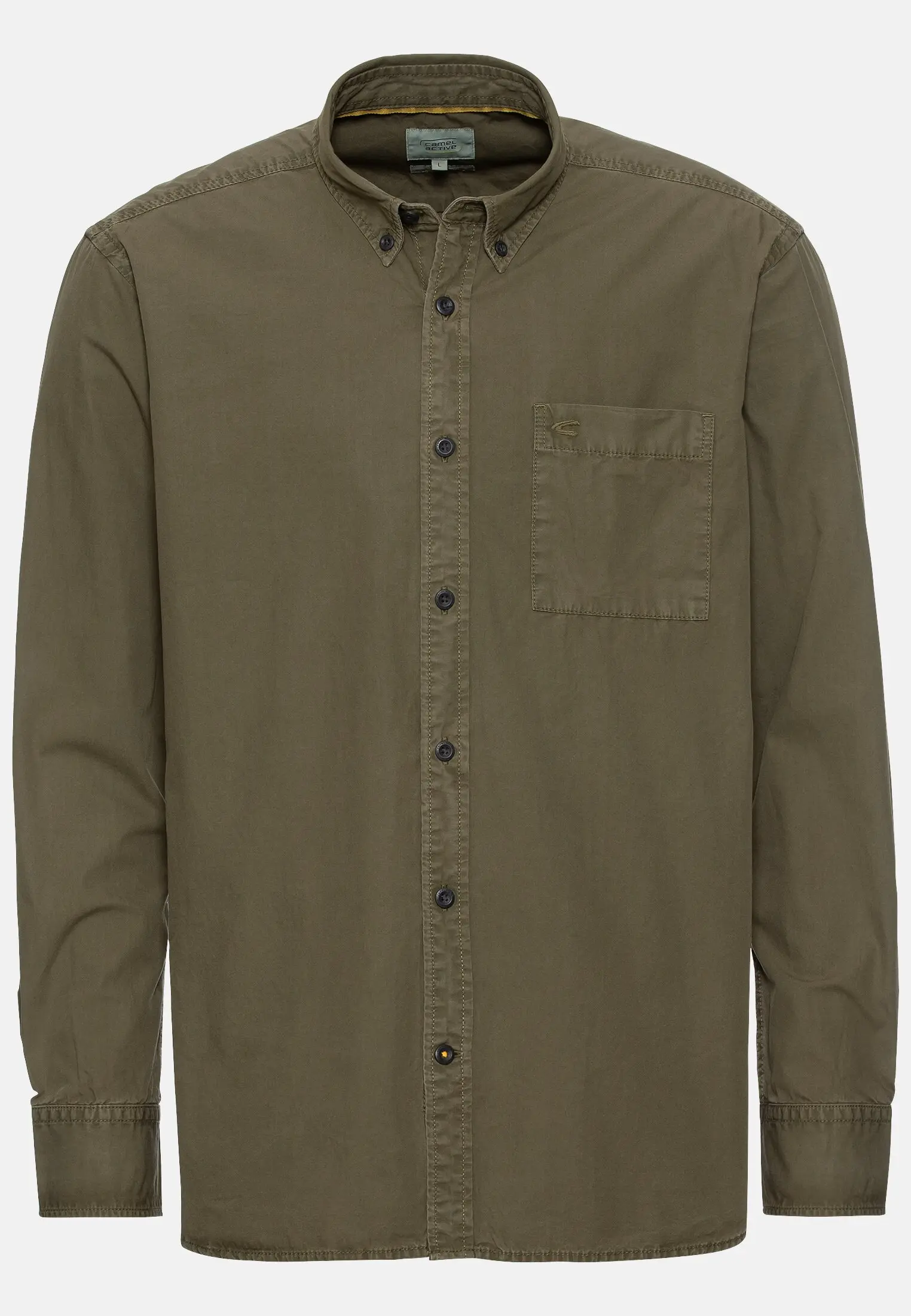 Langarm Hemd für Herren in Oliv-Braun | 3XL | camel active