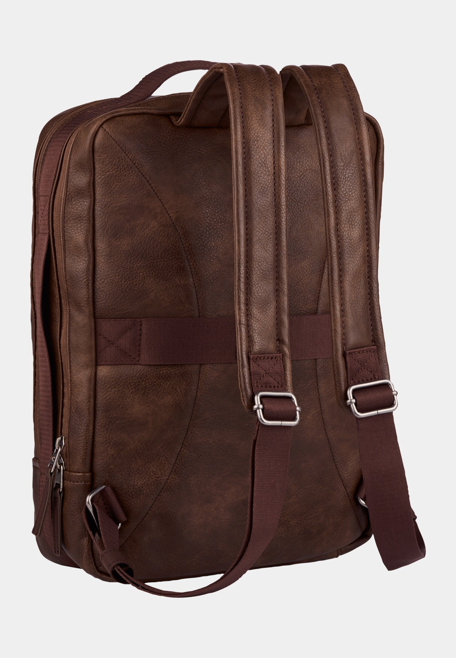 Men TRACES rucksack with padded laptop compartment Brown frontal back