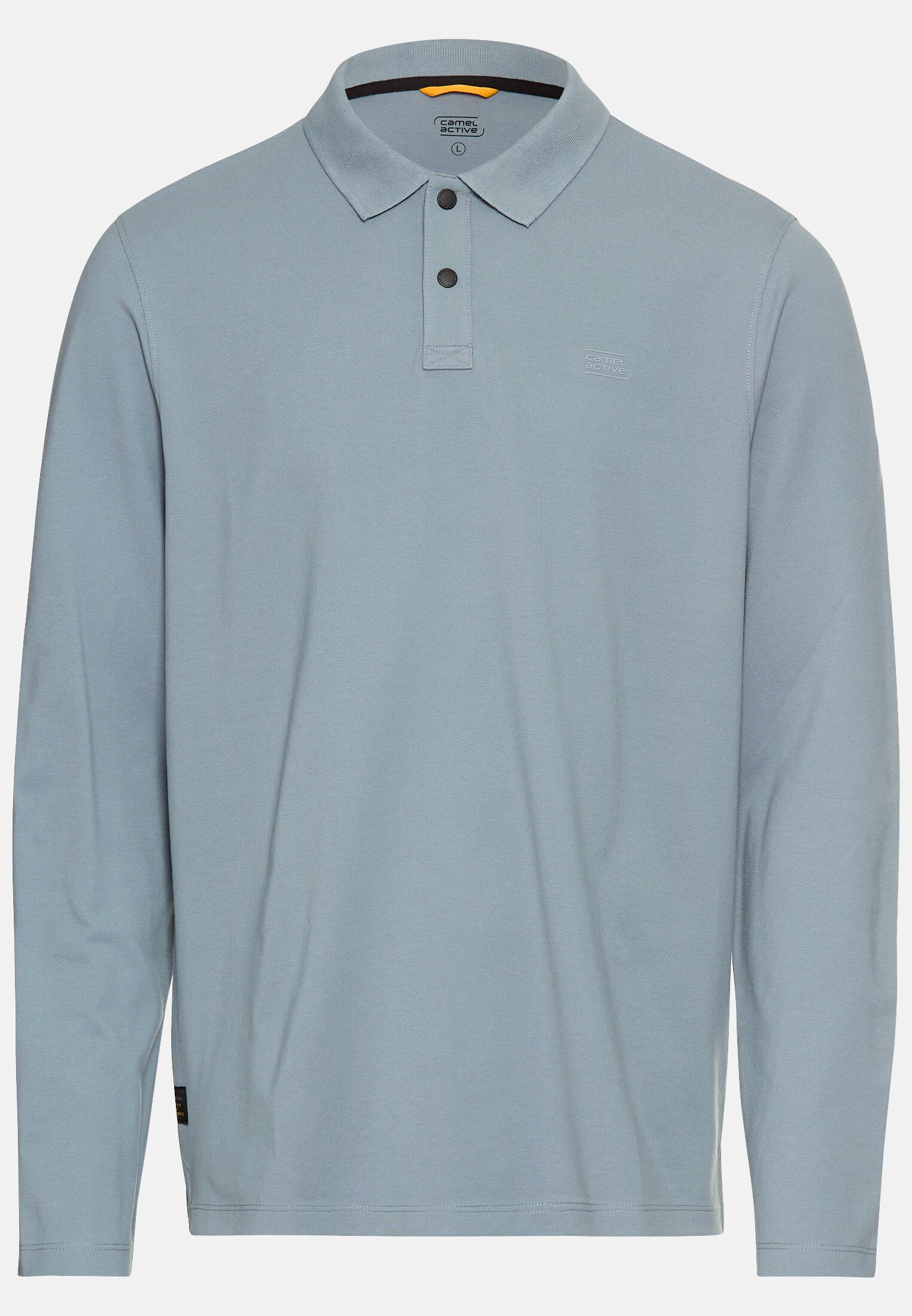 Herren Polo Shirt mit Cooling Performance Steinblau frontal vorn