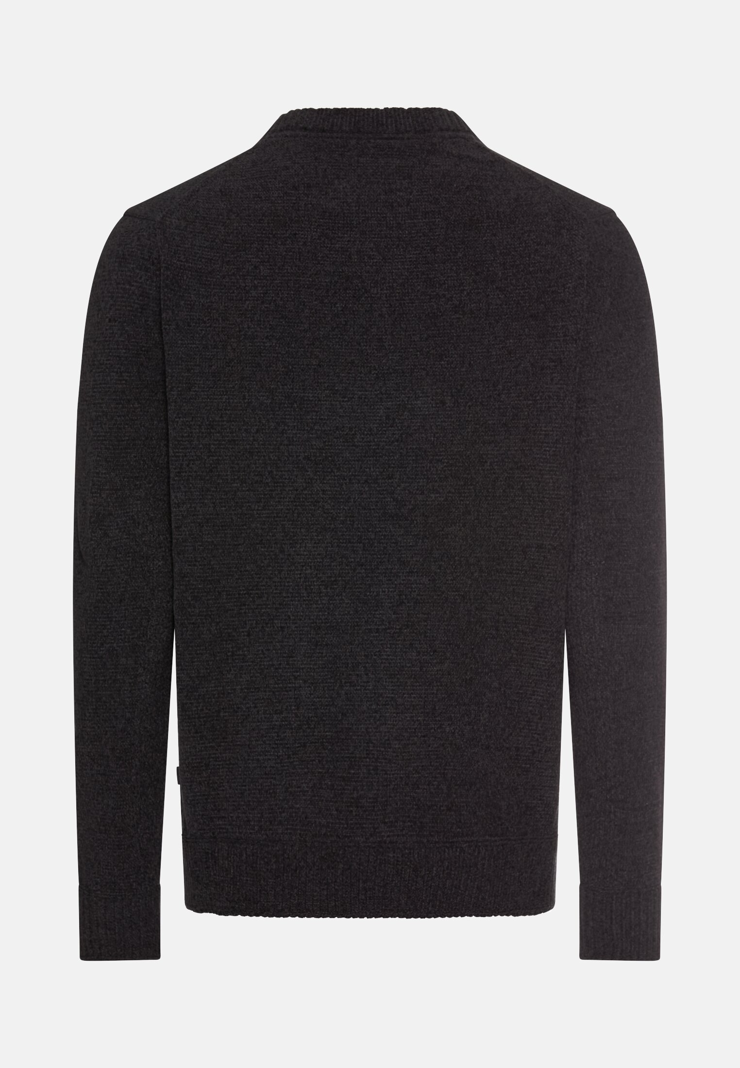 Men Sweater with round neck collar Black frontal back