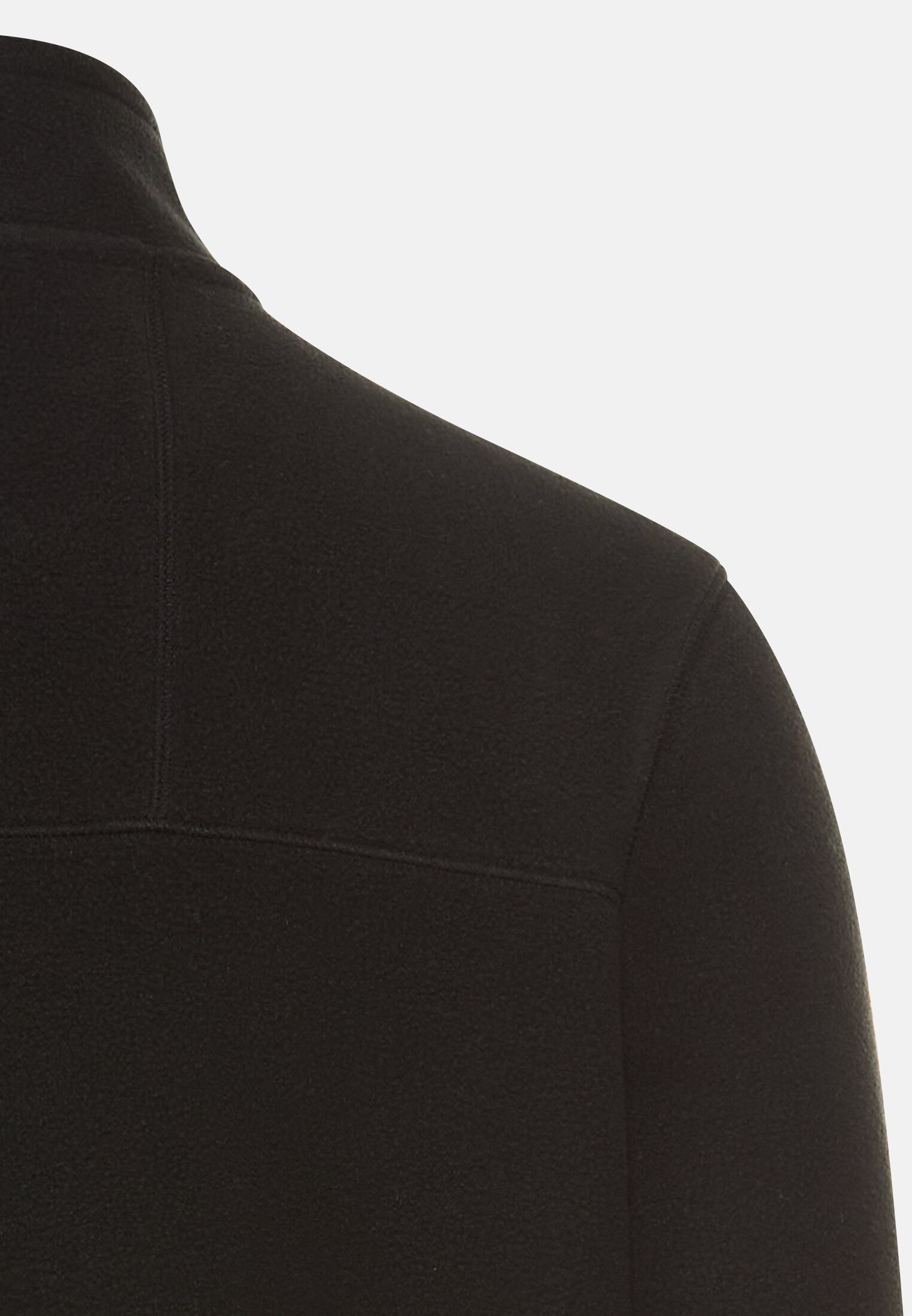Men Fleece jacket with chest pocket Black close back