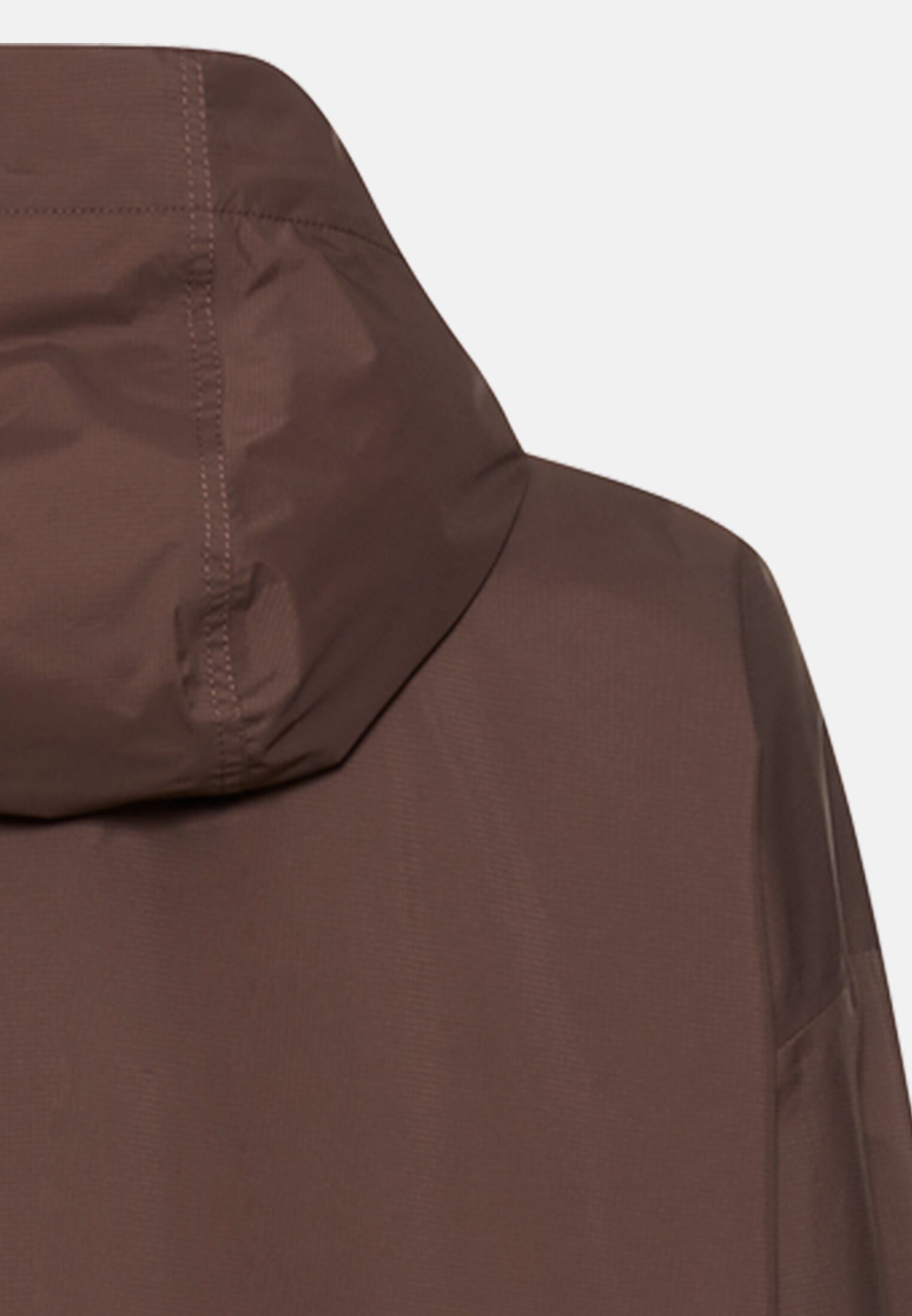Damen teXXXactive® Regenmantel mit verstellbarer Kapuze Braun hinten nah