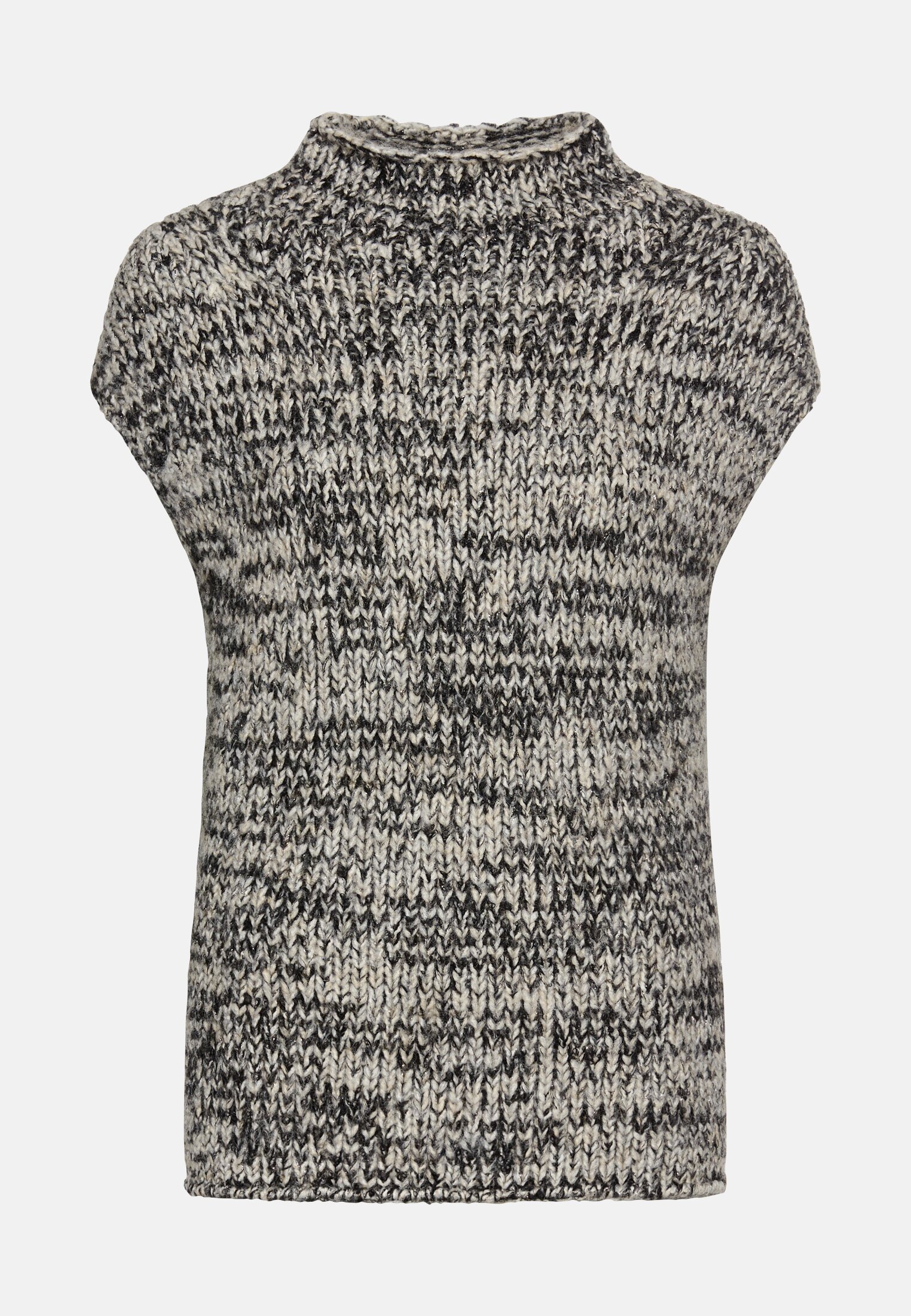 Women Knitted sweater with stand-up collar Gray frontal front