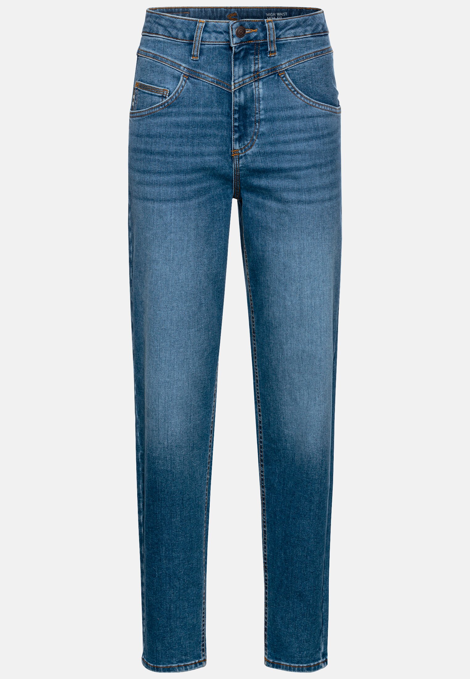 Vrouwen Mom Fit 5-Pocket Jeans Donker blauw frontaal voor