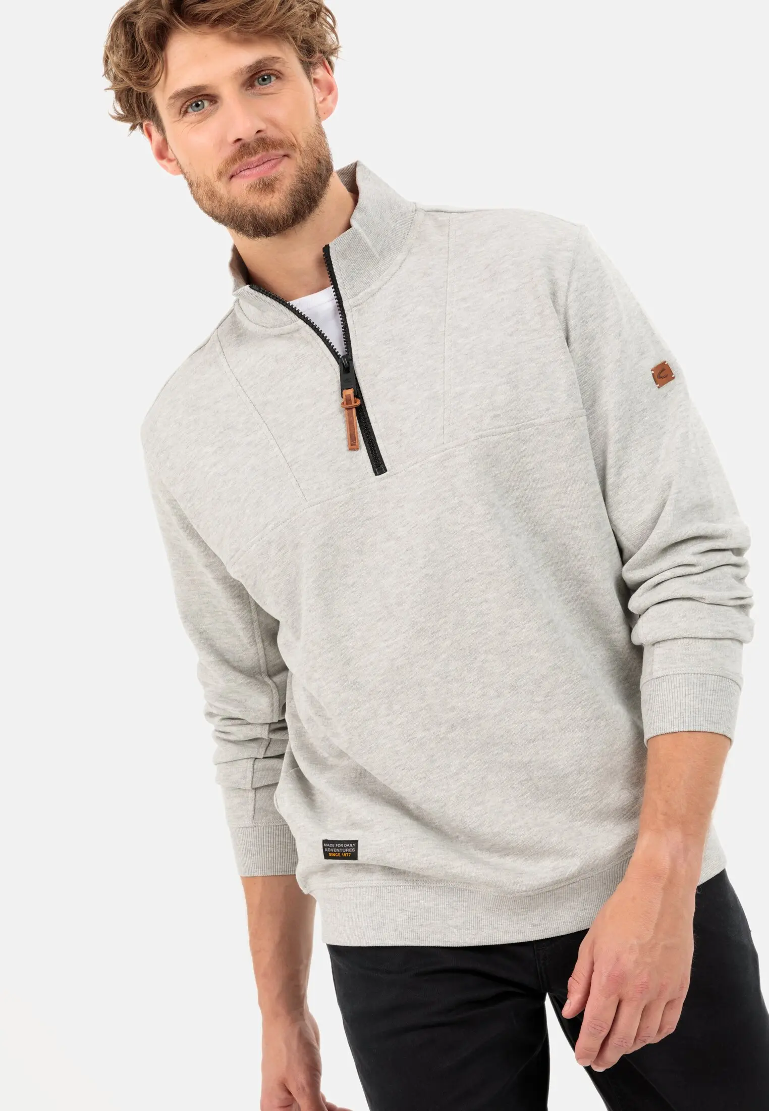 Meliertes Sweatshirt für Herren in Grau | 5XL 