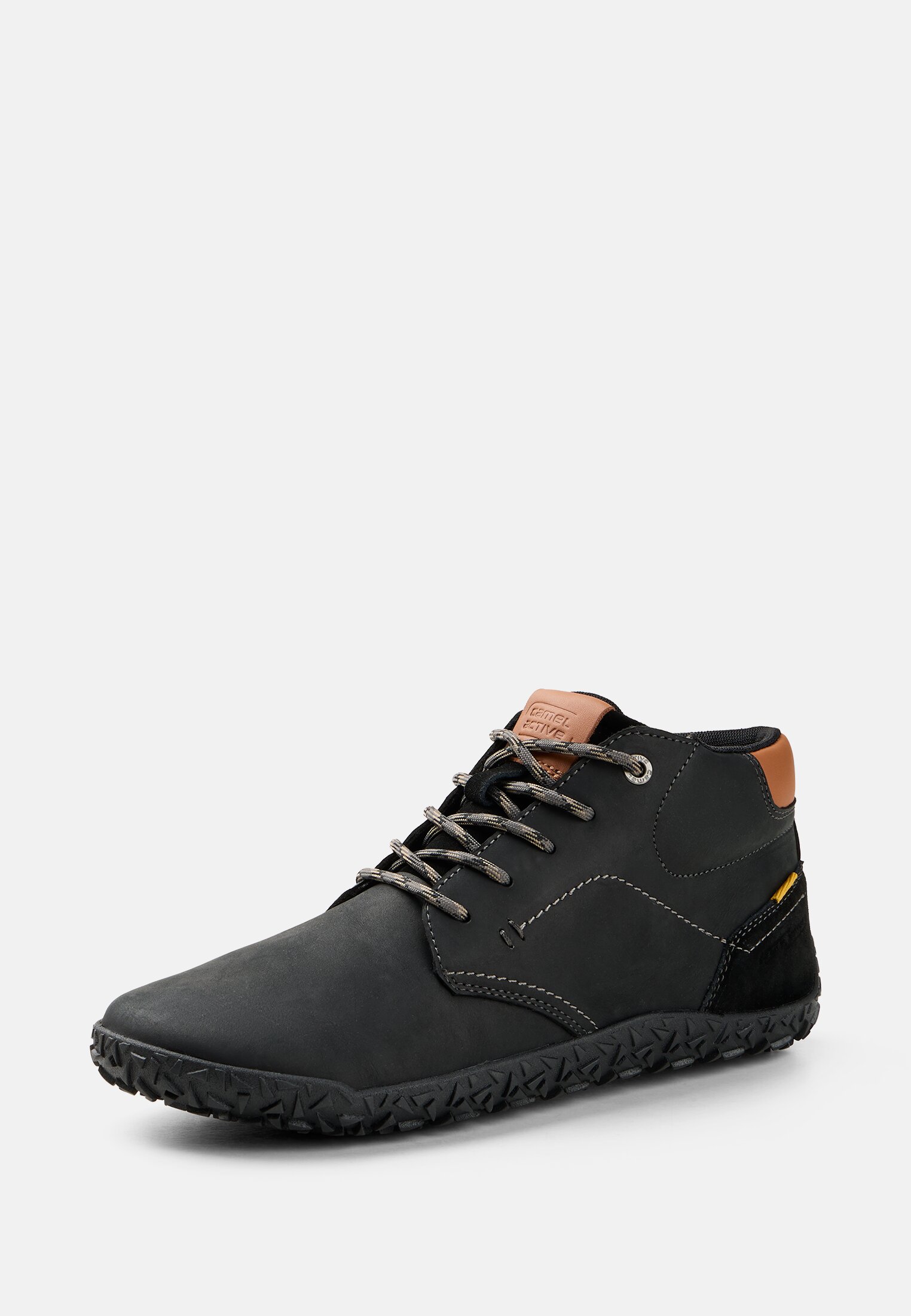 Herren Ledersneaker mit warmen Futter Schwarz frontal hinten