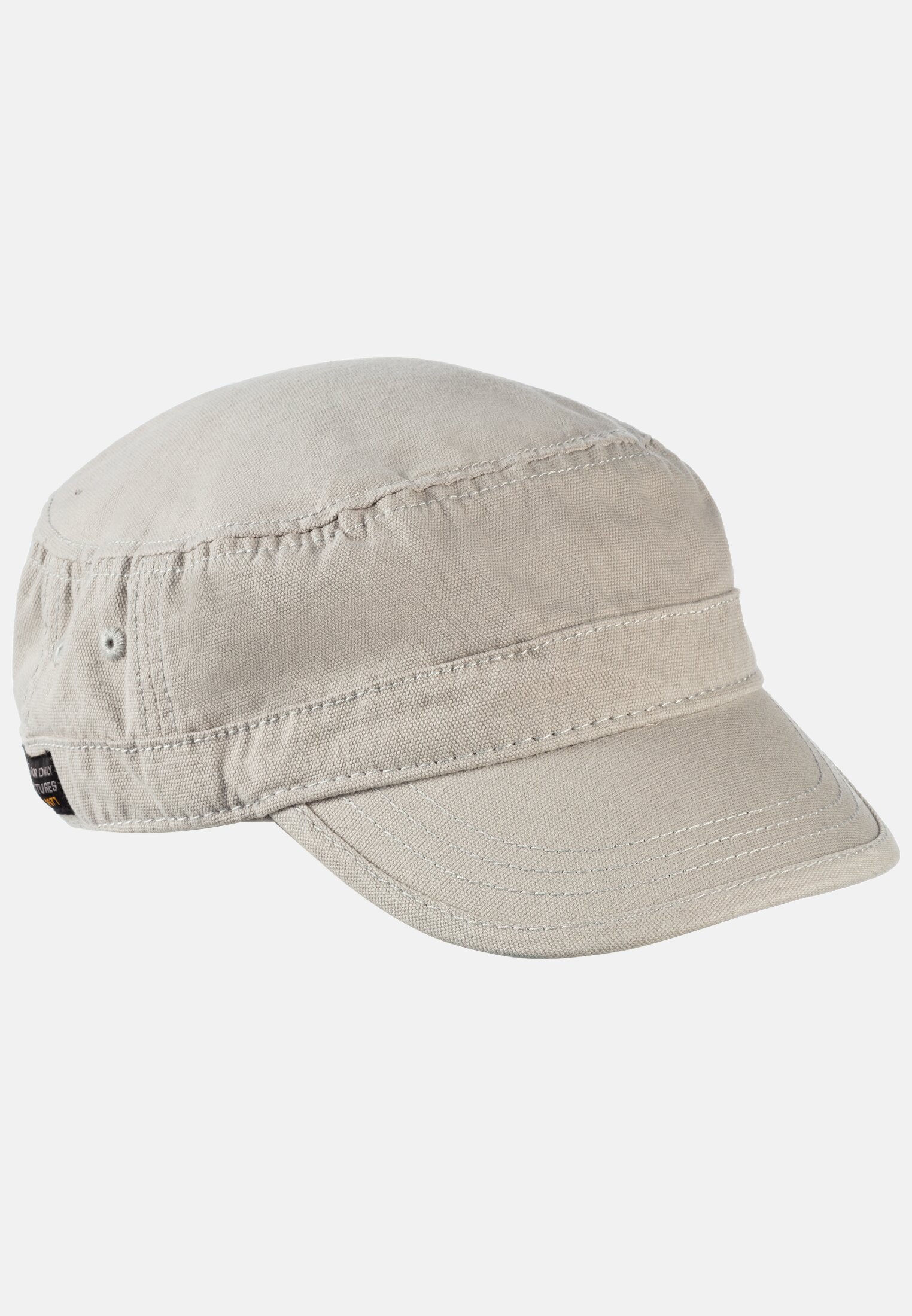Herren Kuba Cap aus gewaschenem Canvas Grau frontal vorn