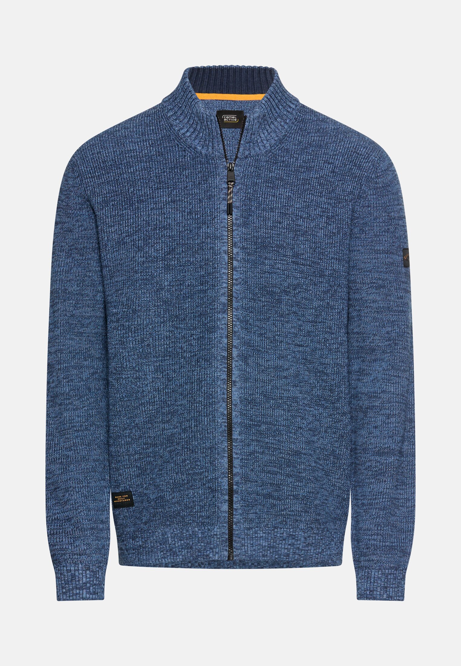 Herren Kerniger Strick-Pullover aus Baumwollgemisch Tintenblau frontal vorn