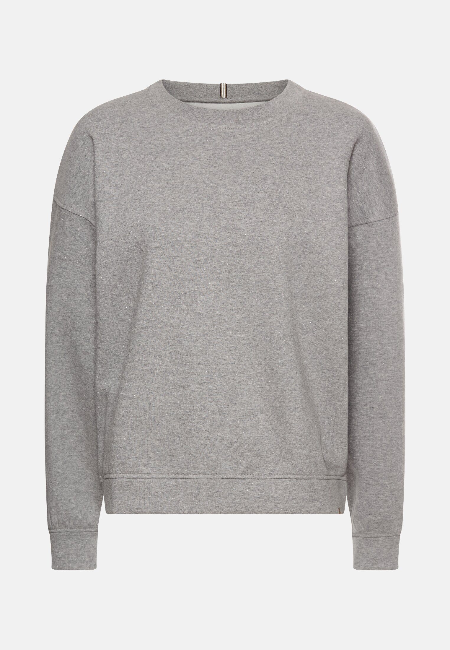 Damen Oversized Sweatshirt mit Rückenprint Grau frontal vorn