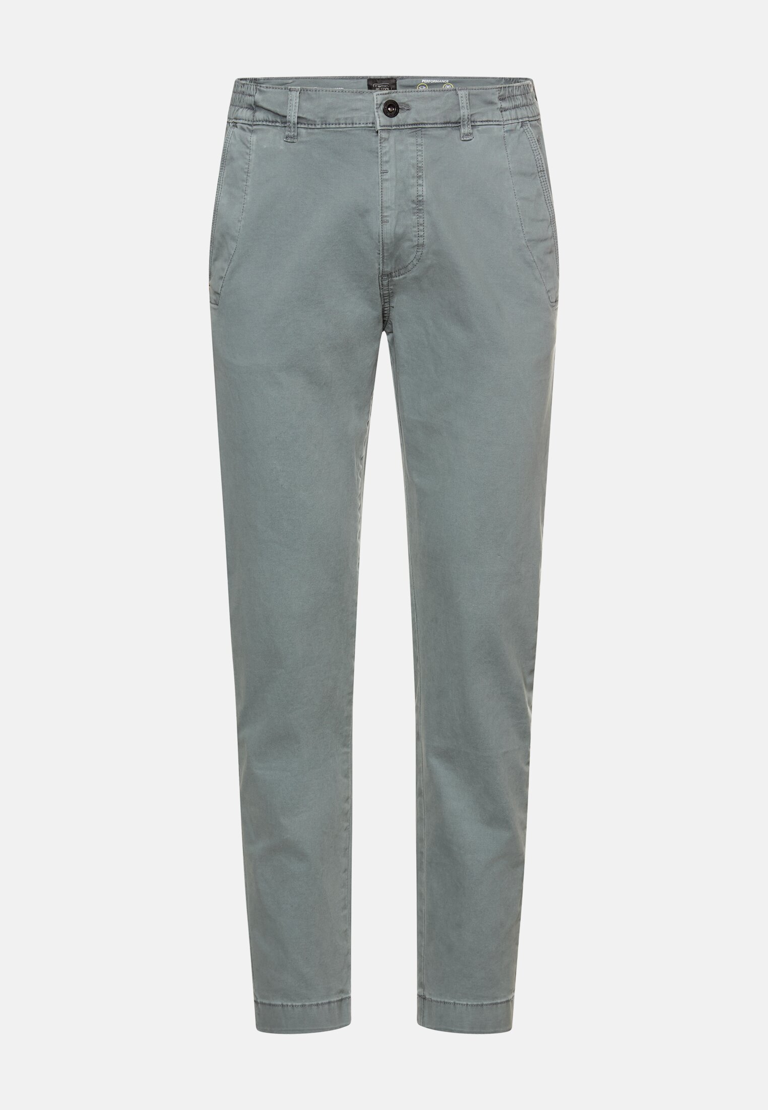 Heren Chinobroek met elastische tailleband Stormblauw frontaal voor