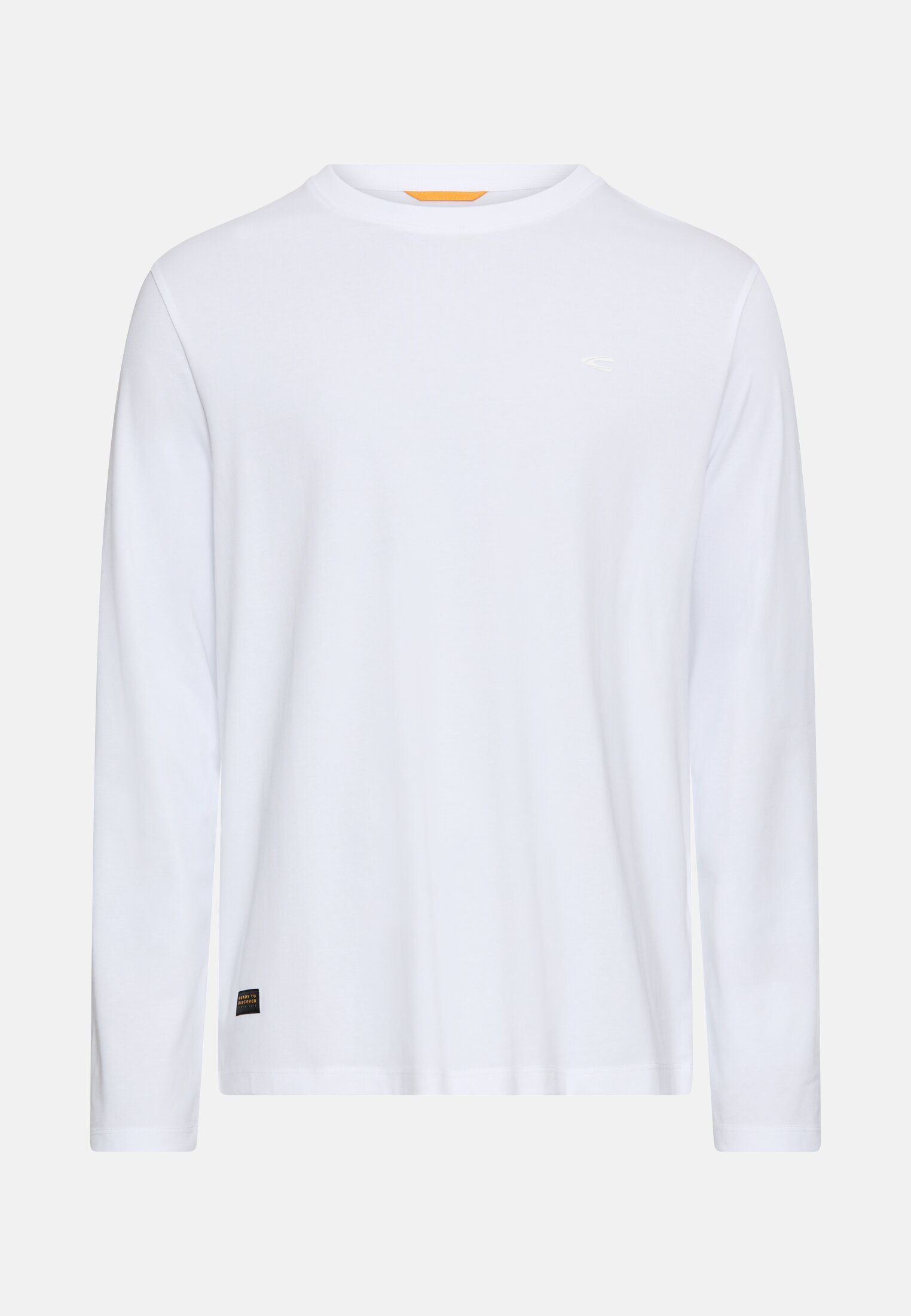 Men fleXXXactive® Long Sleeve Shirt with Crew Neck White frontal front