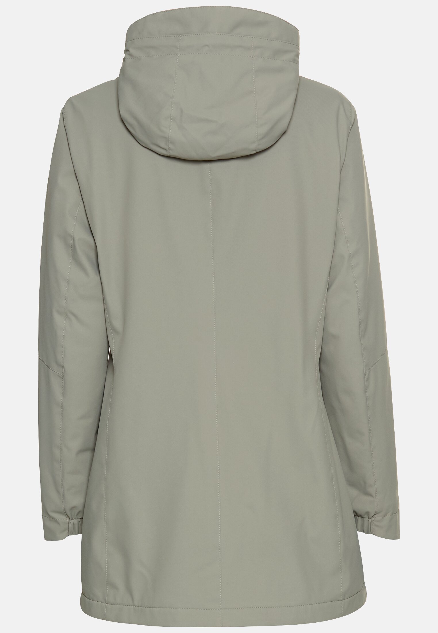 Women Functional jack in light weight softshell with hood and reflective details Dark Sage frontal back