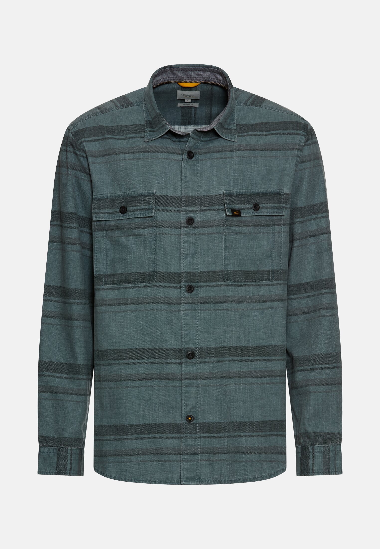 MI_409118-6S18-47_0G-00 Heren Overhemd met lange mouwen van puur katoen Inktblauw frontaal voor