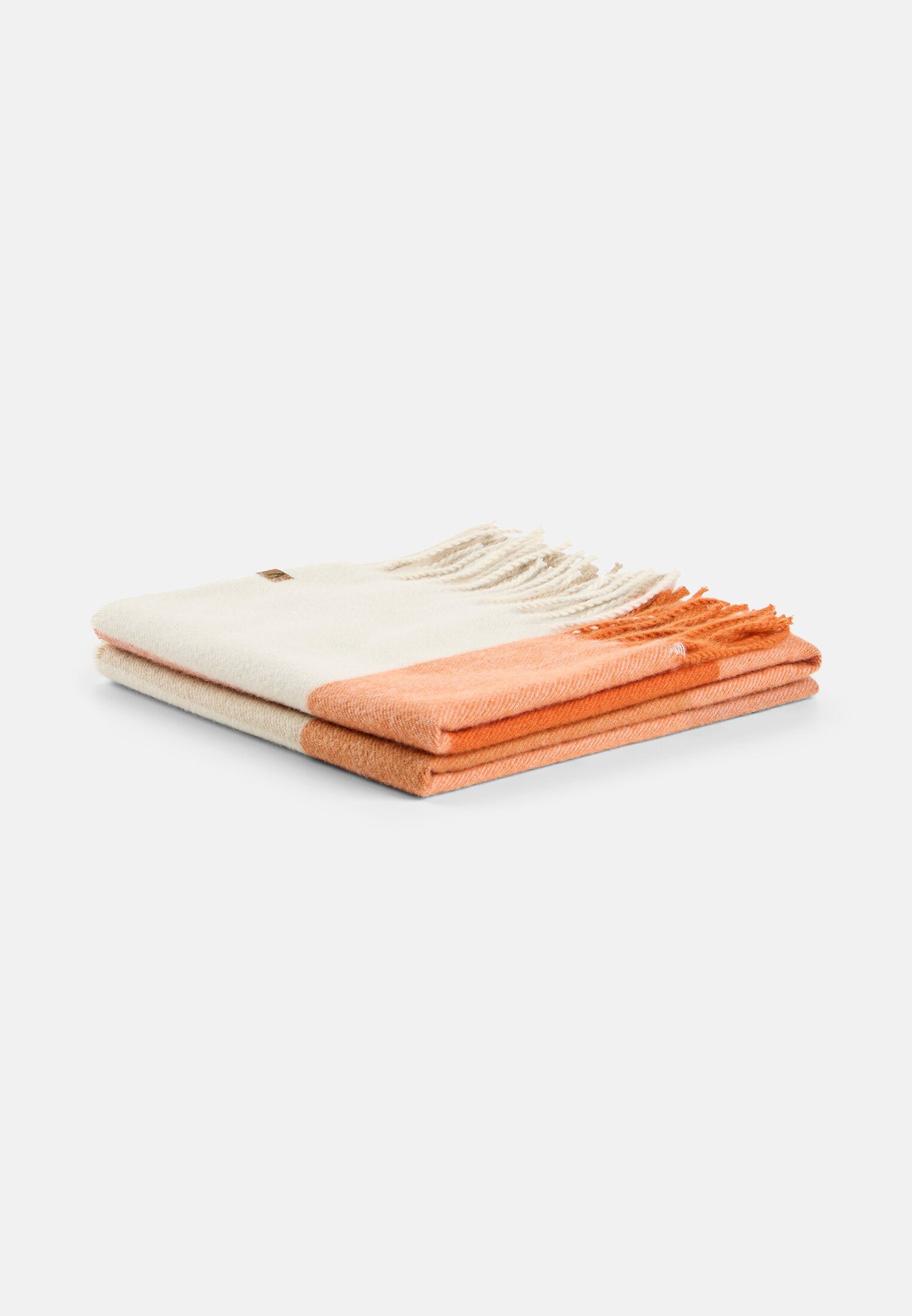 Damen Gewebter Schal mit Karomuster Sand frontal oben