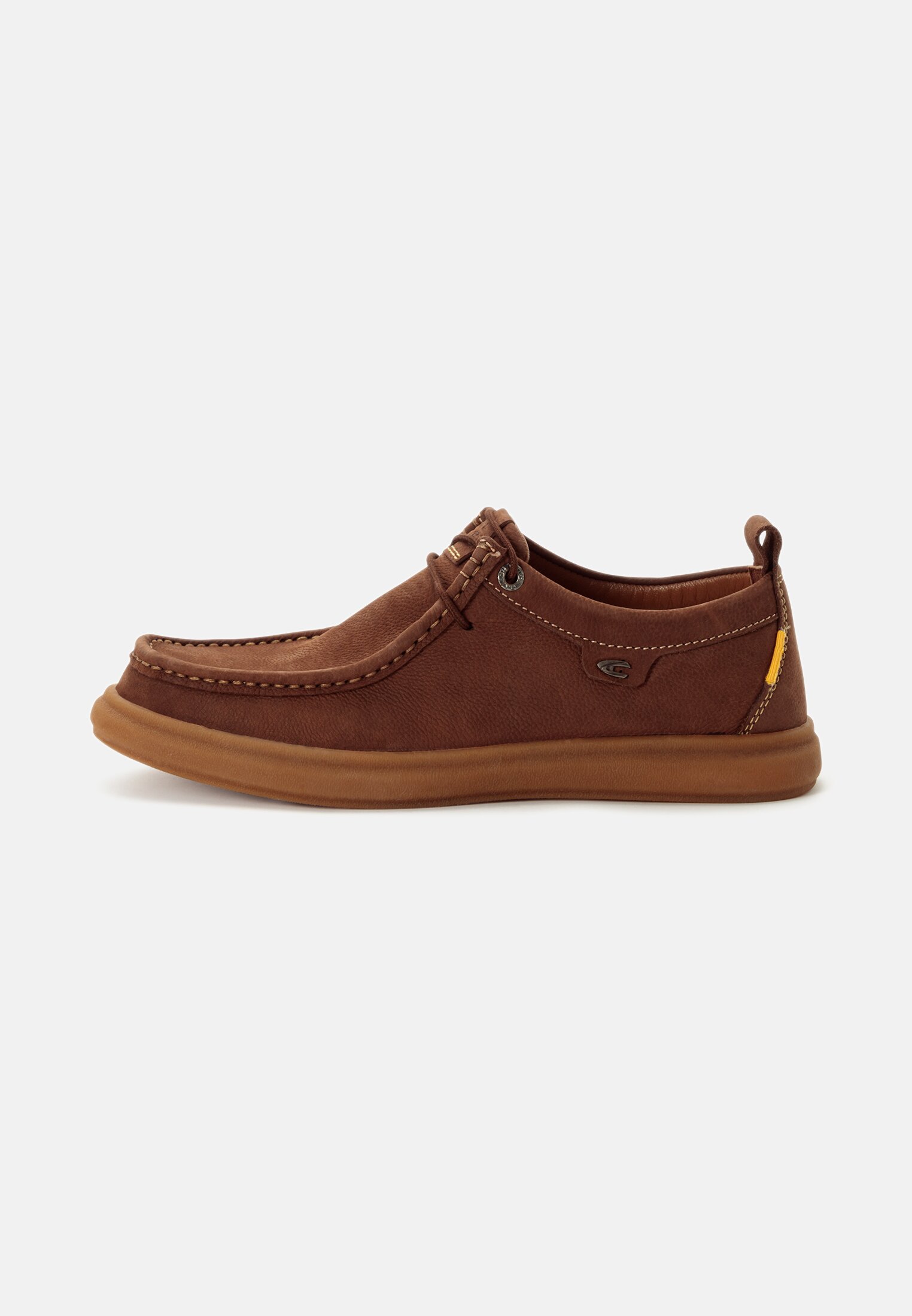 Men Boat shoes made of leather Brown frontal front