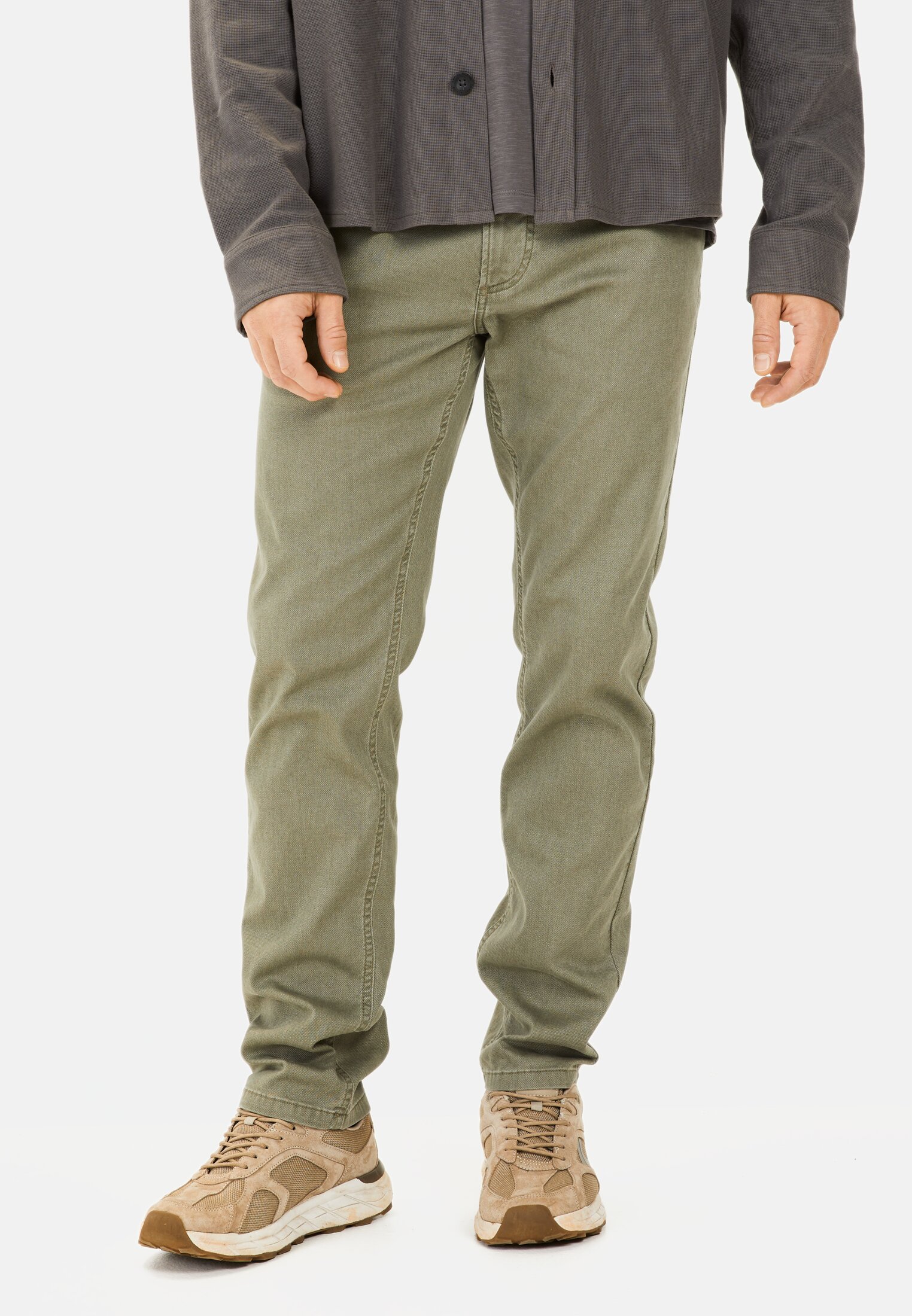 Men Regular Fit 5-pocket trousers Green worn front