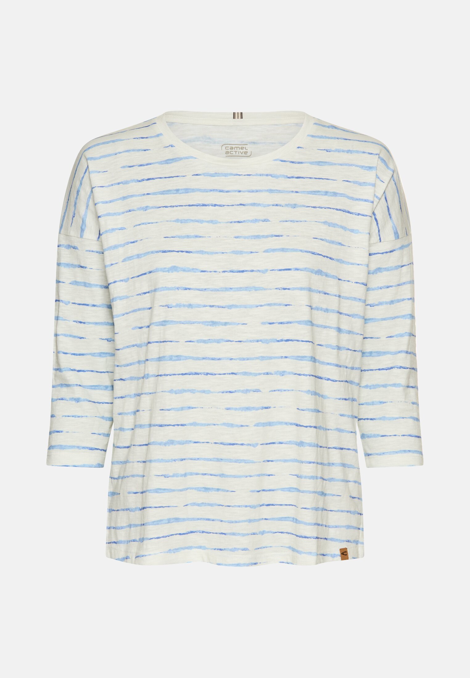 camelactive_T-Shirt_French_Blue_Stripes_309366-5T70-42_0G Women Long-sleeved shirt made of pure cotton Blue frontal front