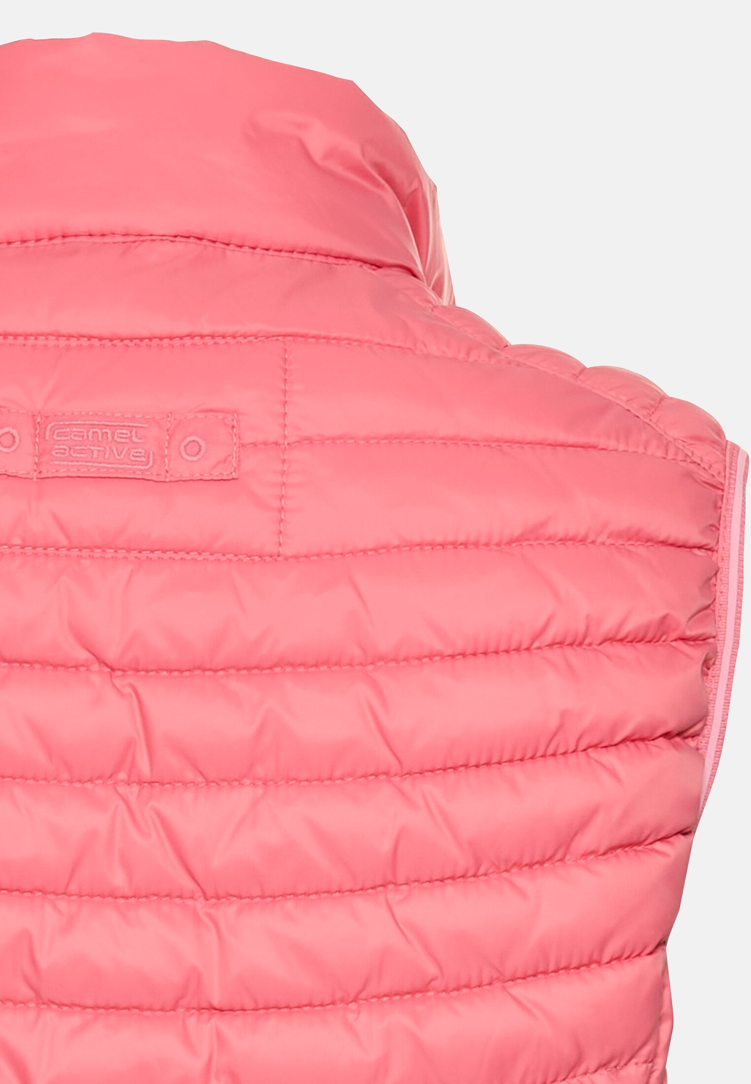 Damen Steppweste mit reflektierenden Details Pink hinten nah