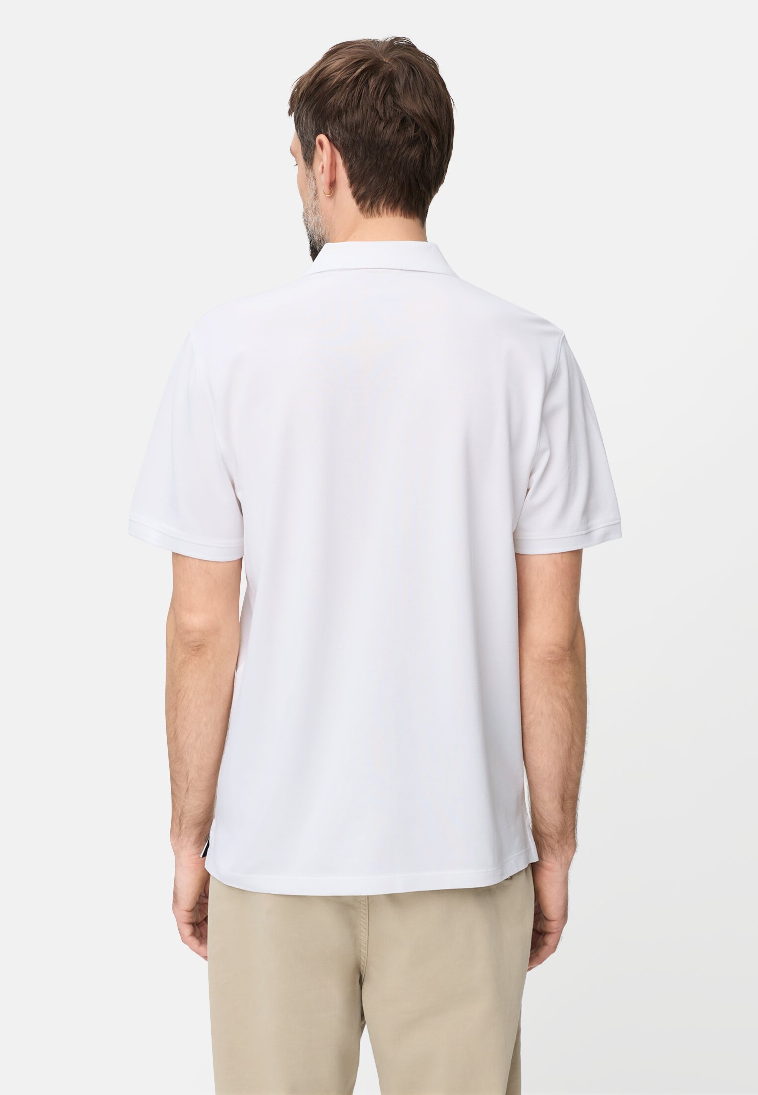 Men Polo shirt with contrast details White worn back