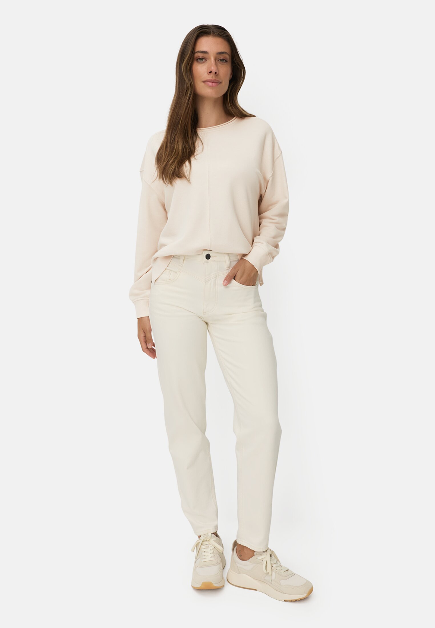 Vrouwen Sweatshirt van katoenmix Haver gedragen voor lichaam compleet