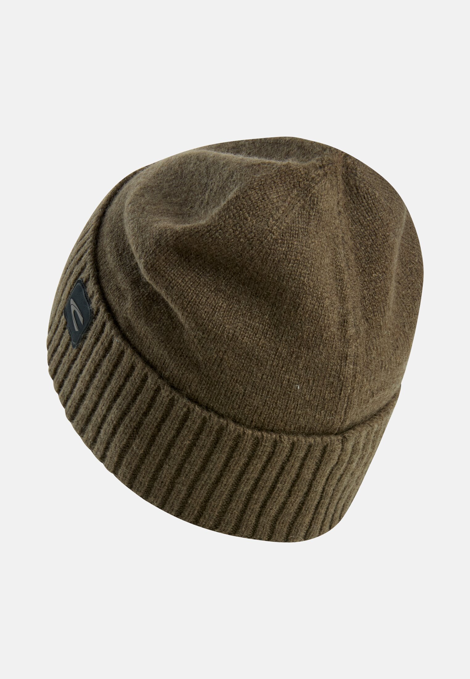 Herren Beanie aus reiner Wolle Dunkelbraun frontal hinten