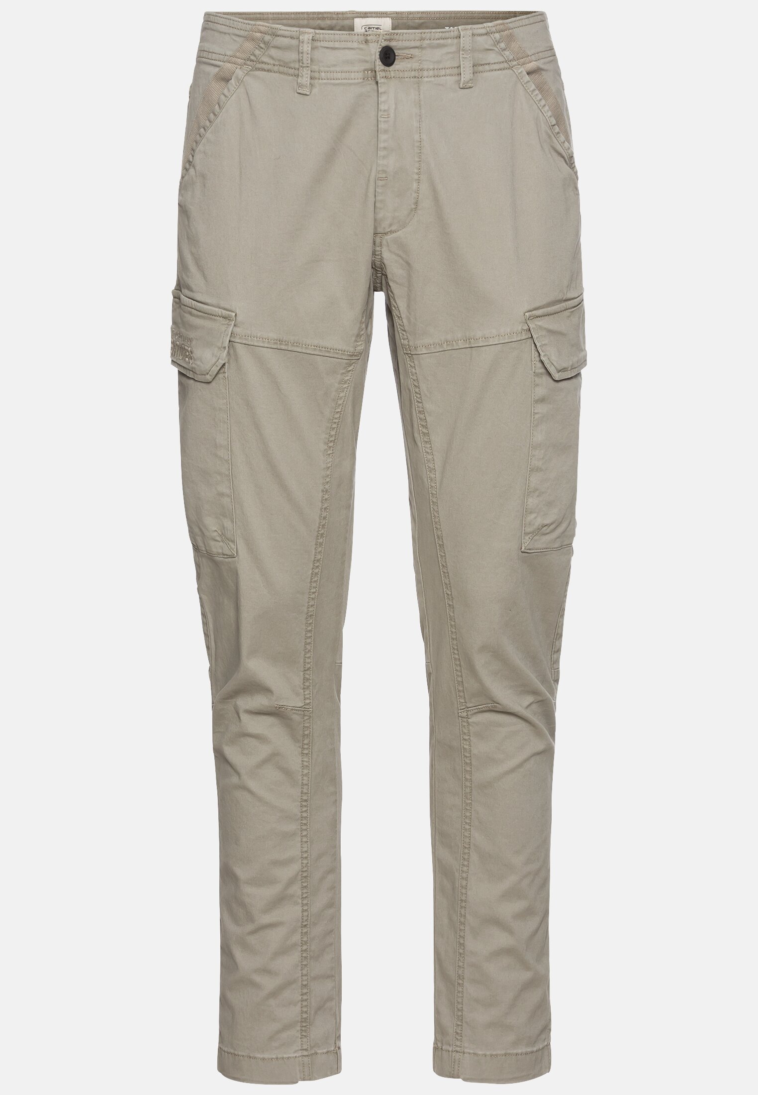 Heren Tapered fit cargobroek Khaki frontaal voor