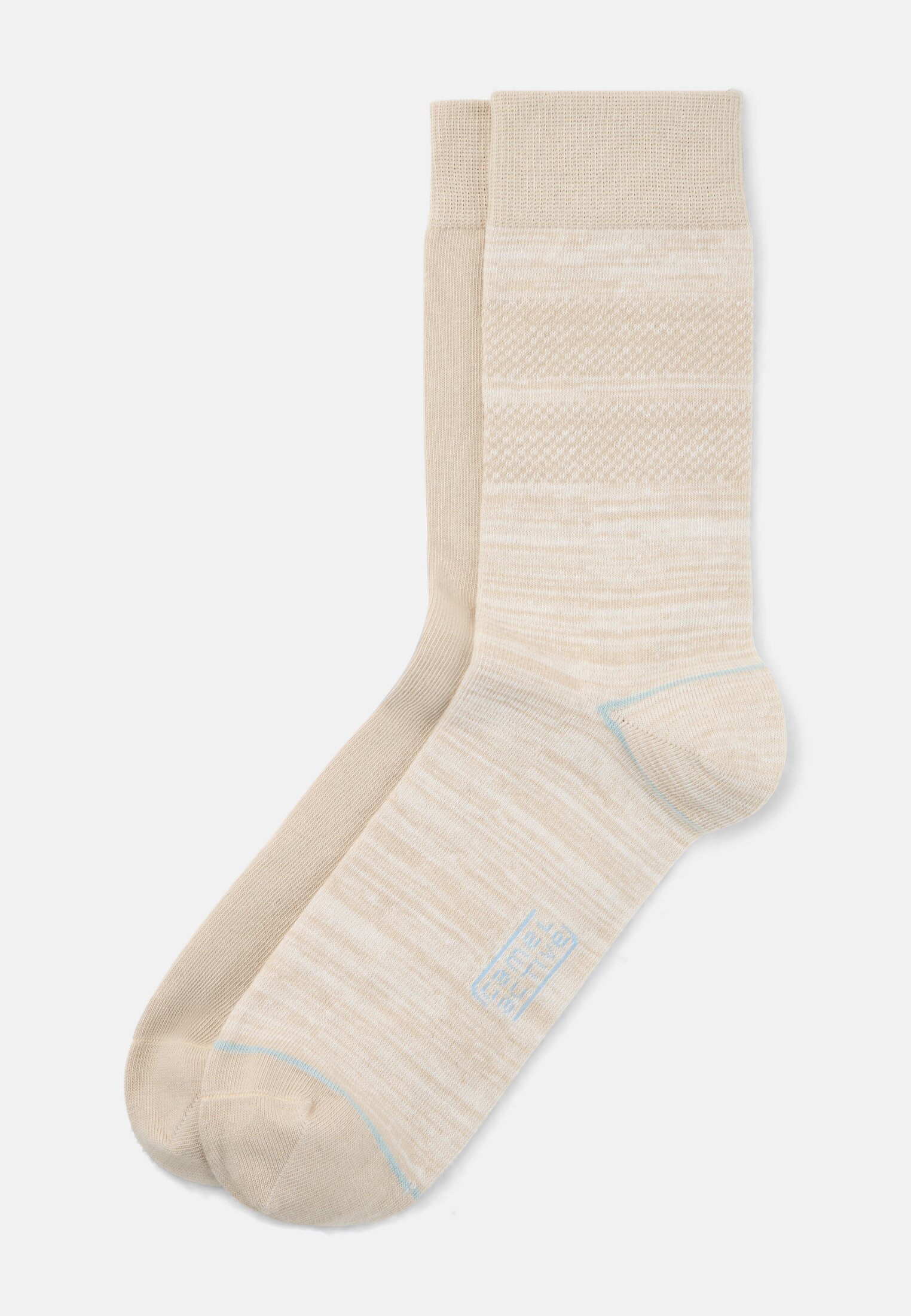 Men Socks in a pack of two, made from a cotton blend Beige frontal front