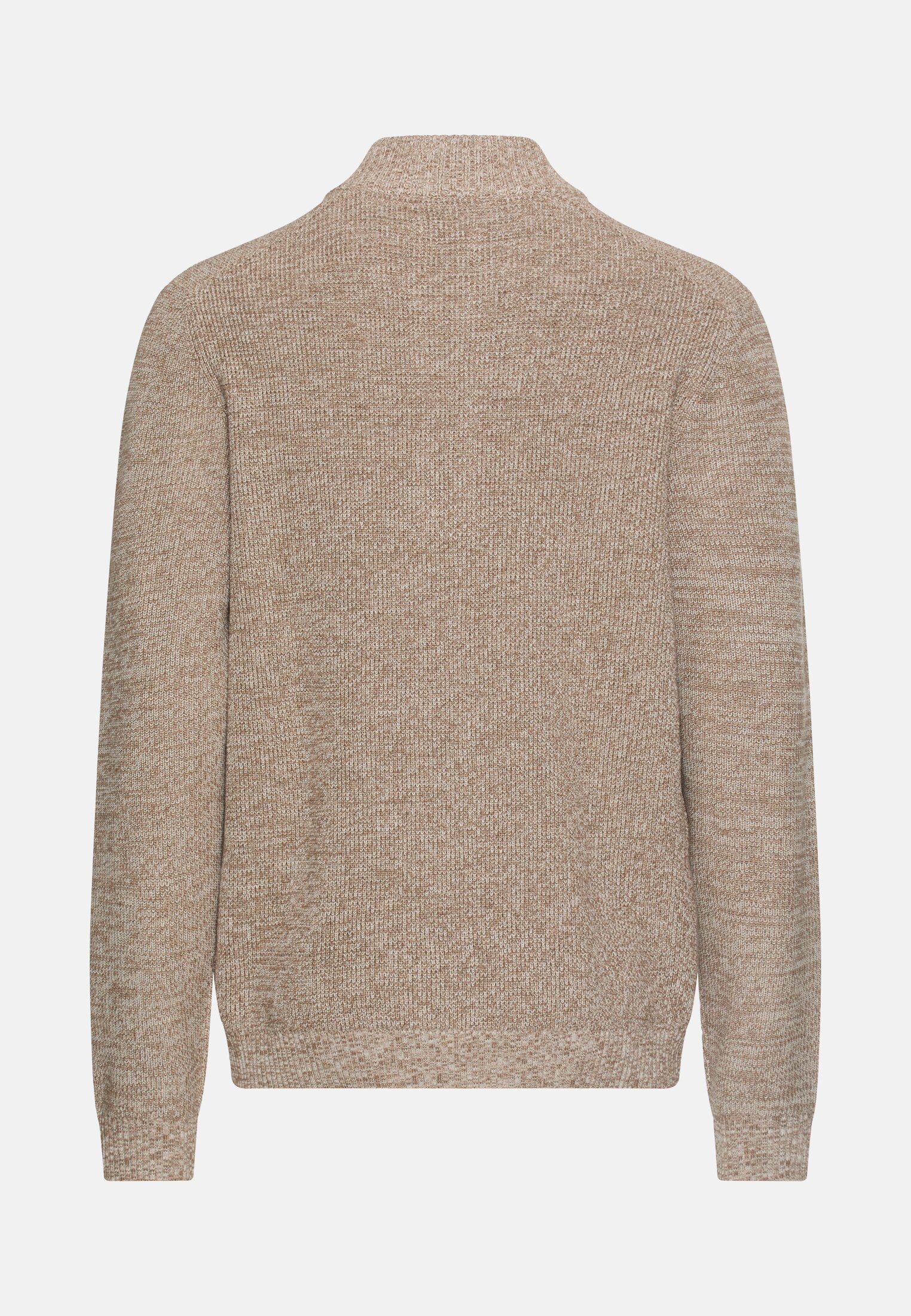 Men Knitted troyer in marled look Beige frontal back