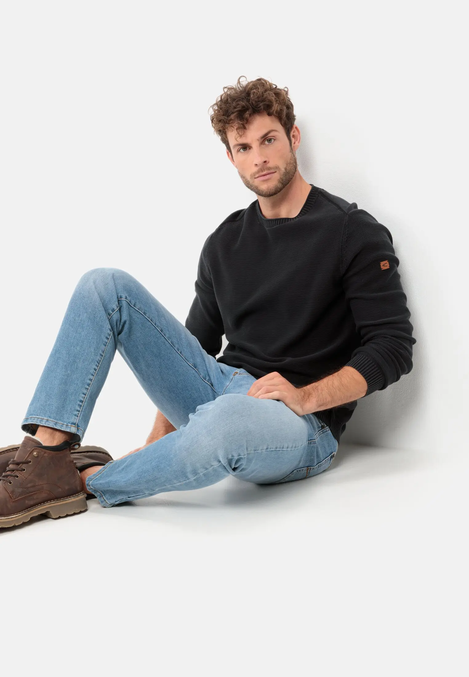 Strickpullover für Herren in Schwarz | S | camel active