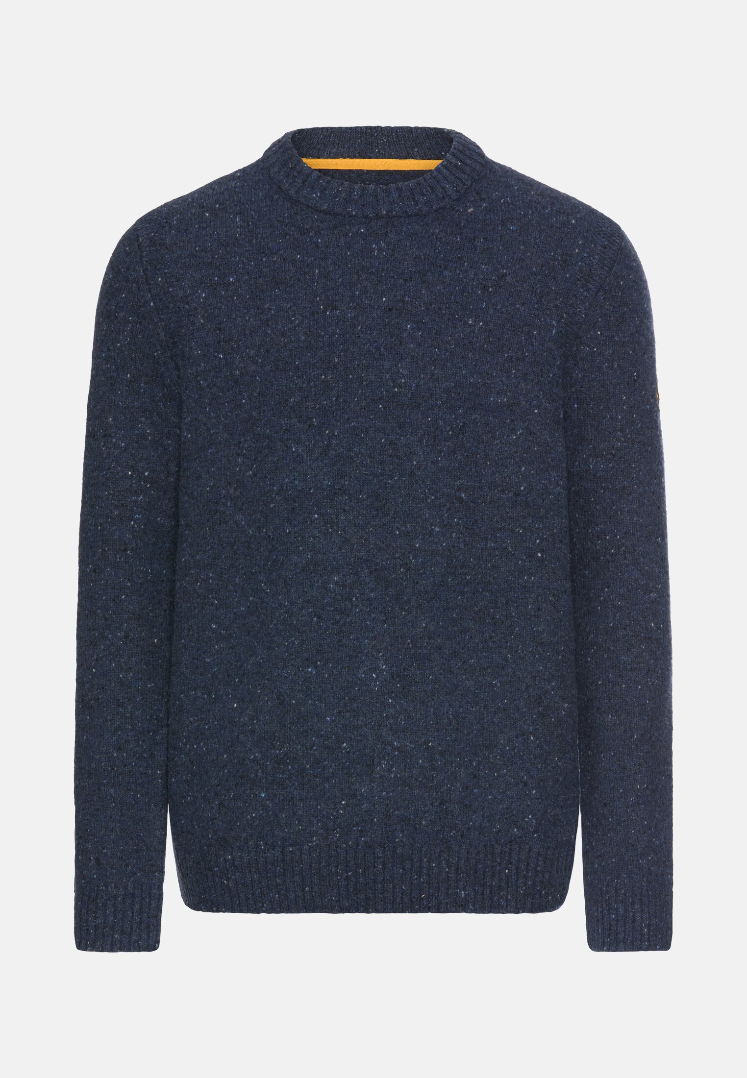 Heren Trui van merinowolmix Navy blauw frontaal voor