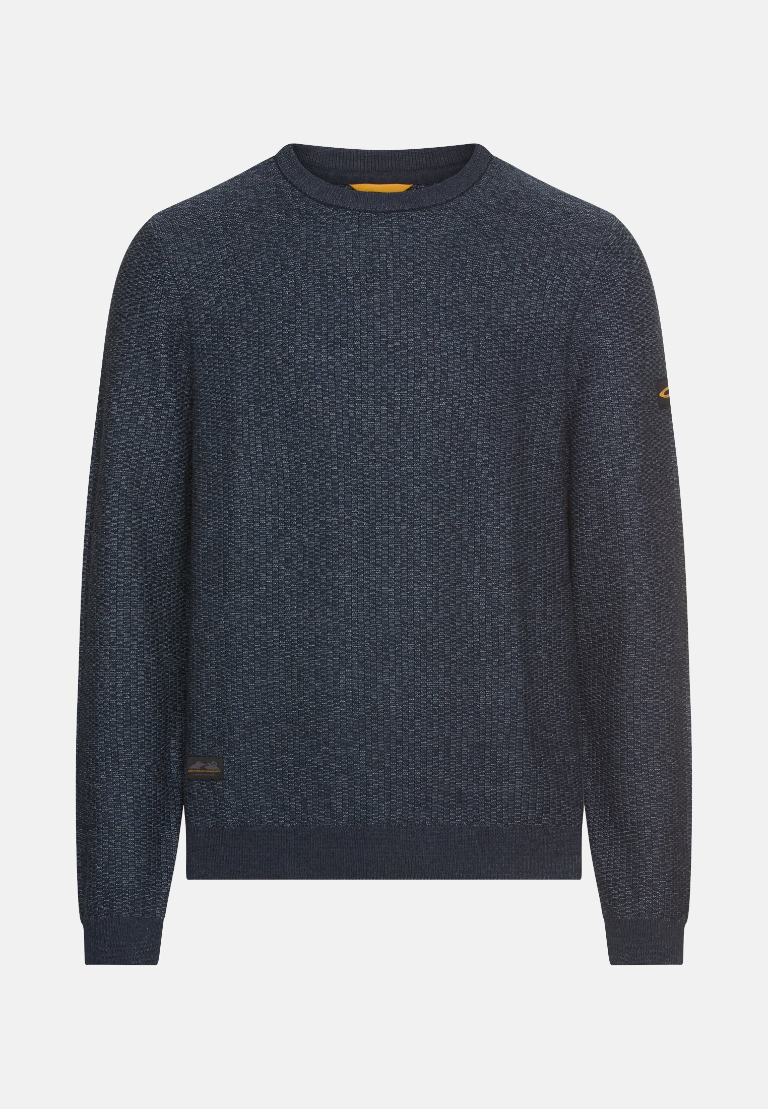 Herren Strickpullover mit Rundhalskragen Tintenblau frontal vorn