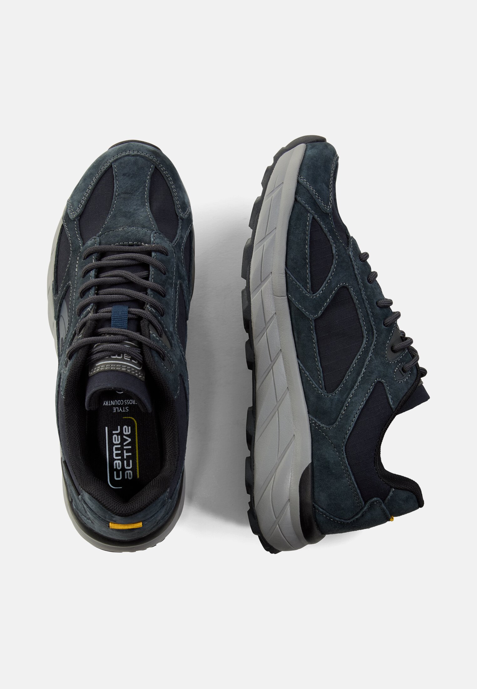 Men Sneakers made of nubuck leather Navy blue frontal top