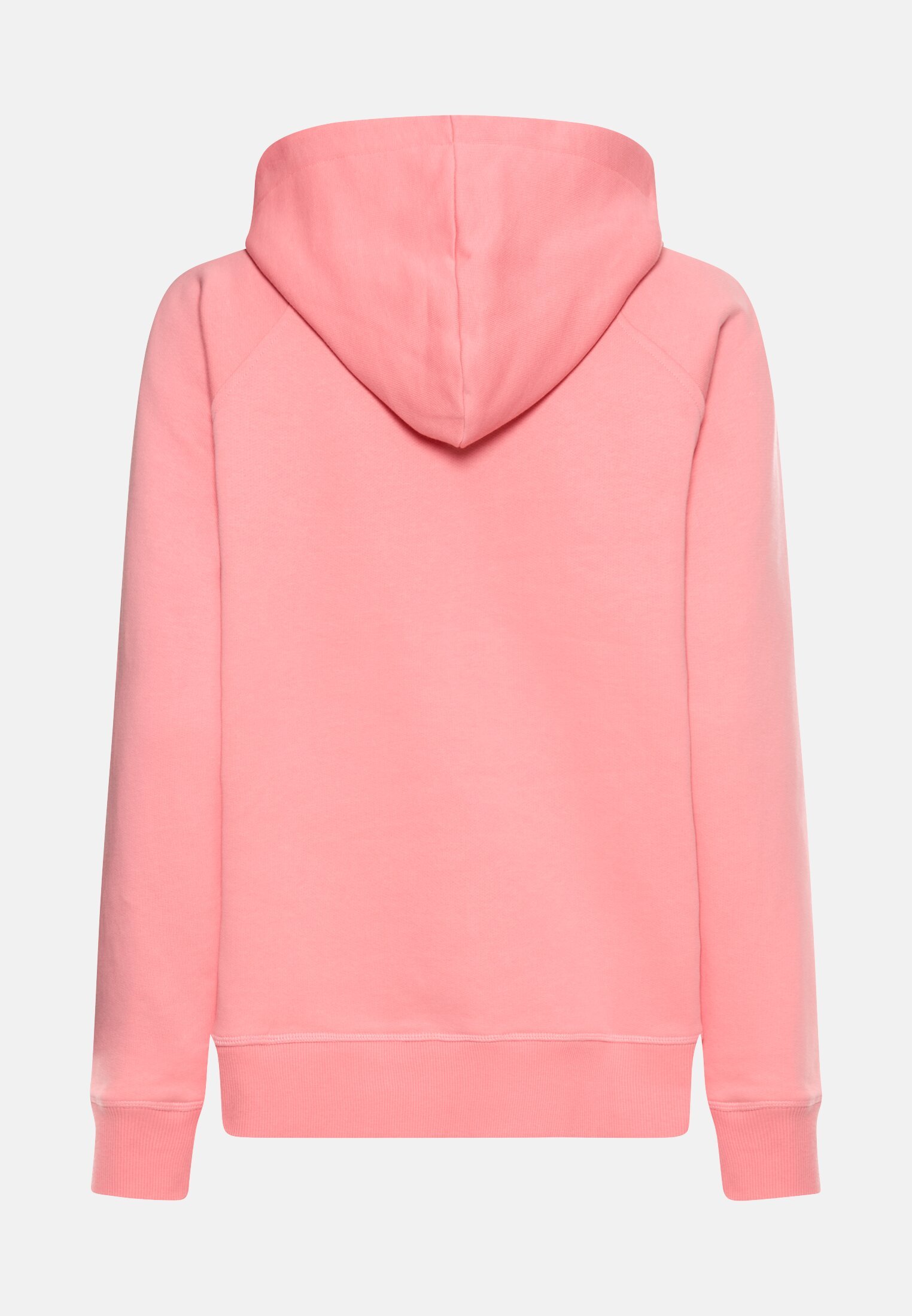 Damen Hoodie aus reiner Baumwolle Beere frontal hinten