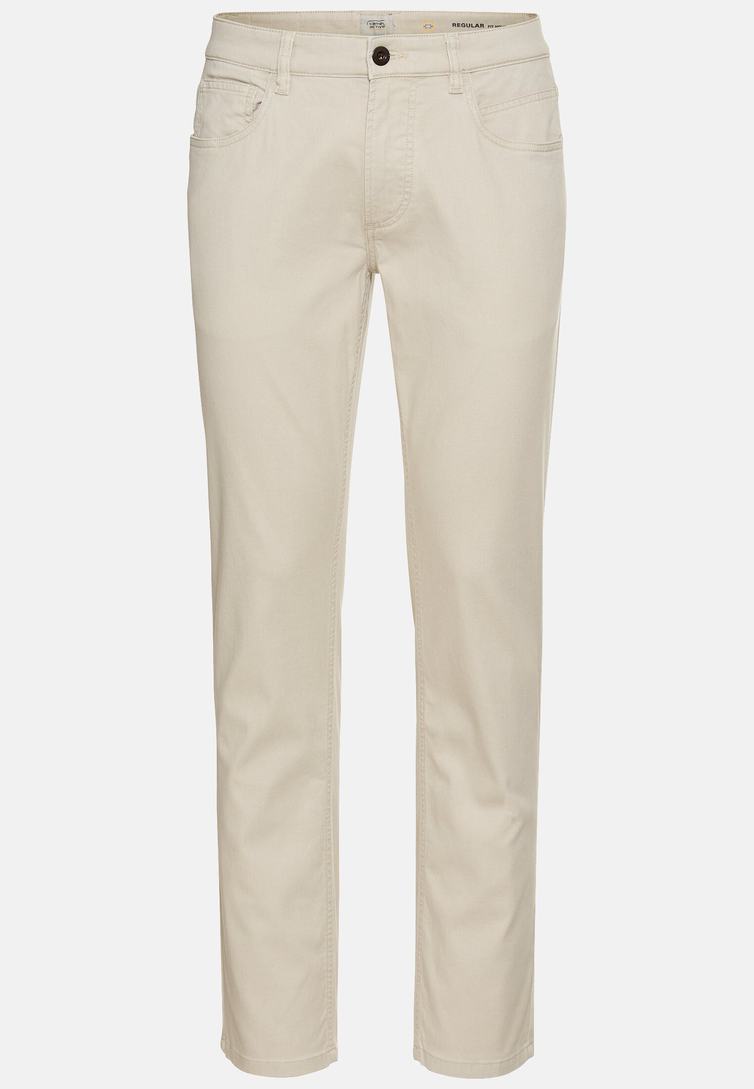 Herren Regular Fit 5-Pocket Hose Beige frontal vorn