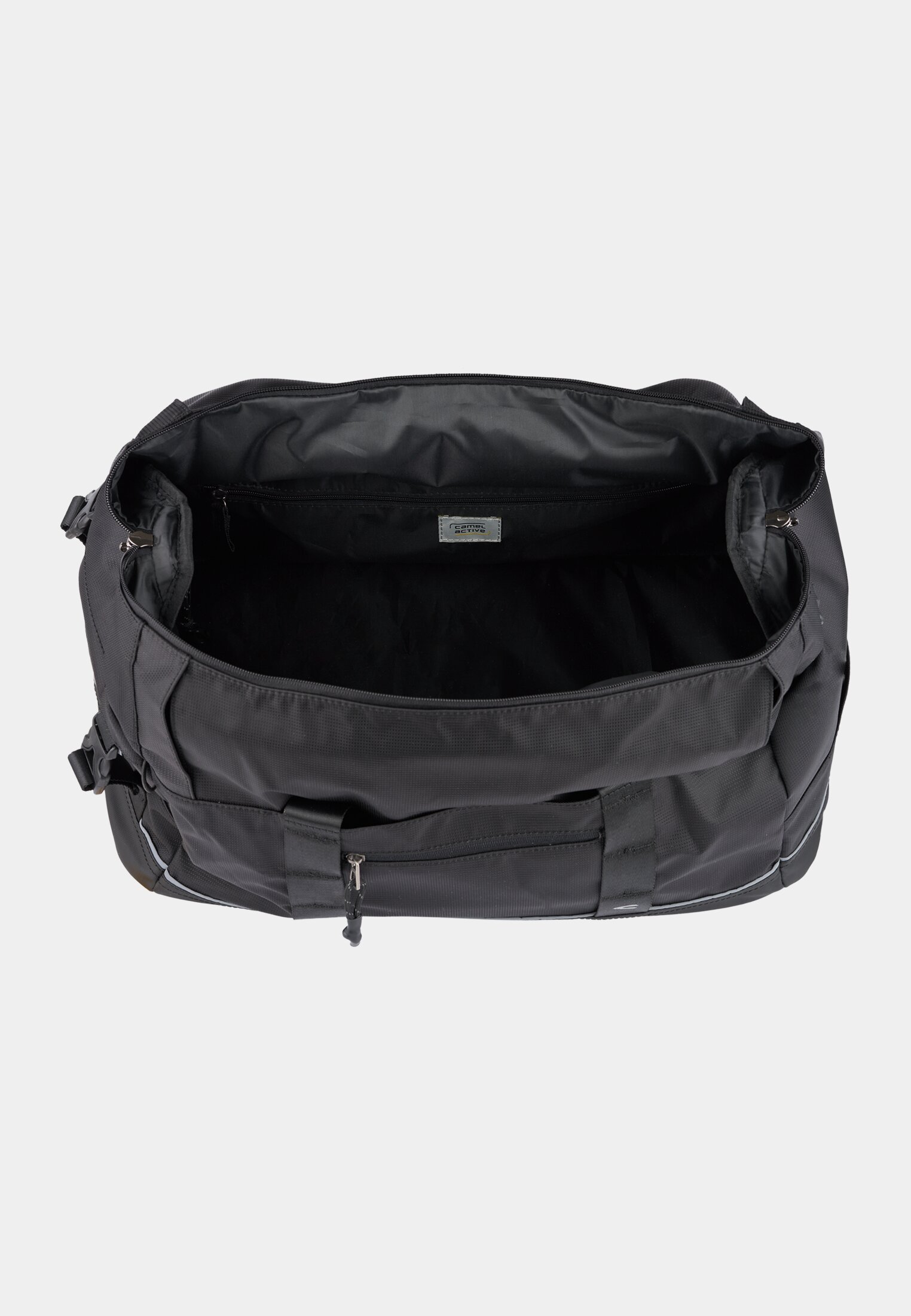 Men CONNECT travel bag with stowable shoulder straps Black front close