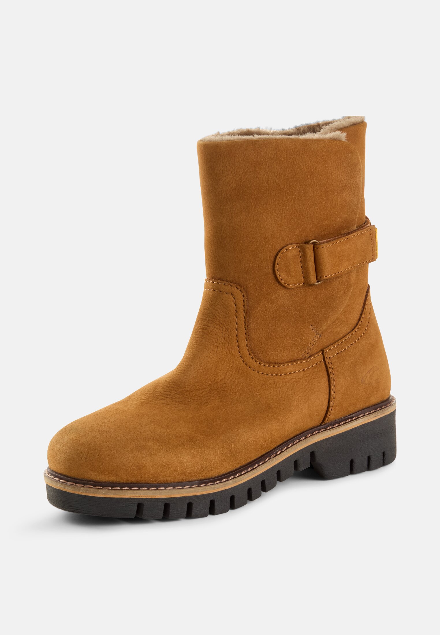 Damen Schlupfschuh mit robuster Gummisohle Hellbraun frontal hinten