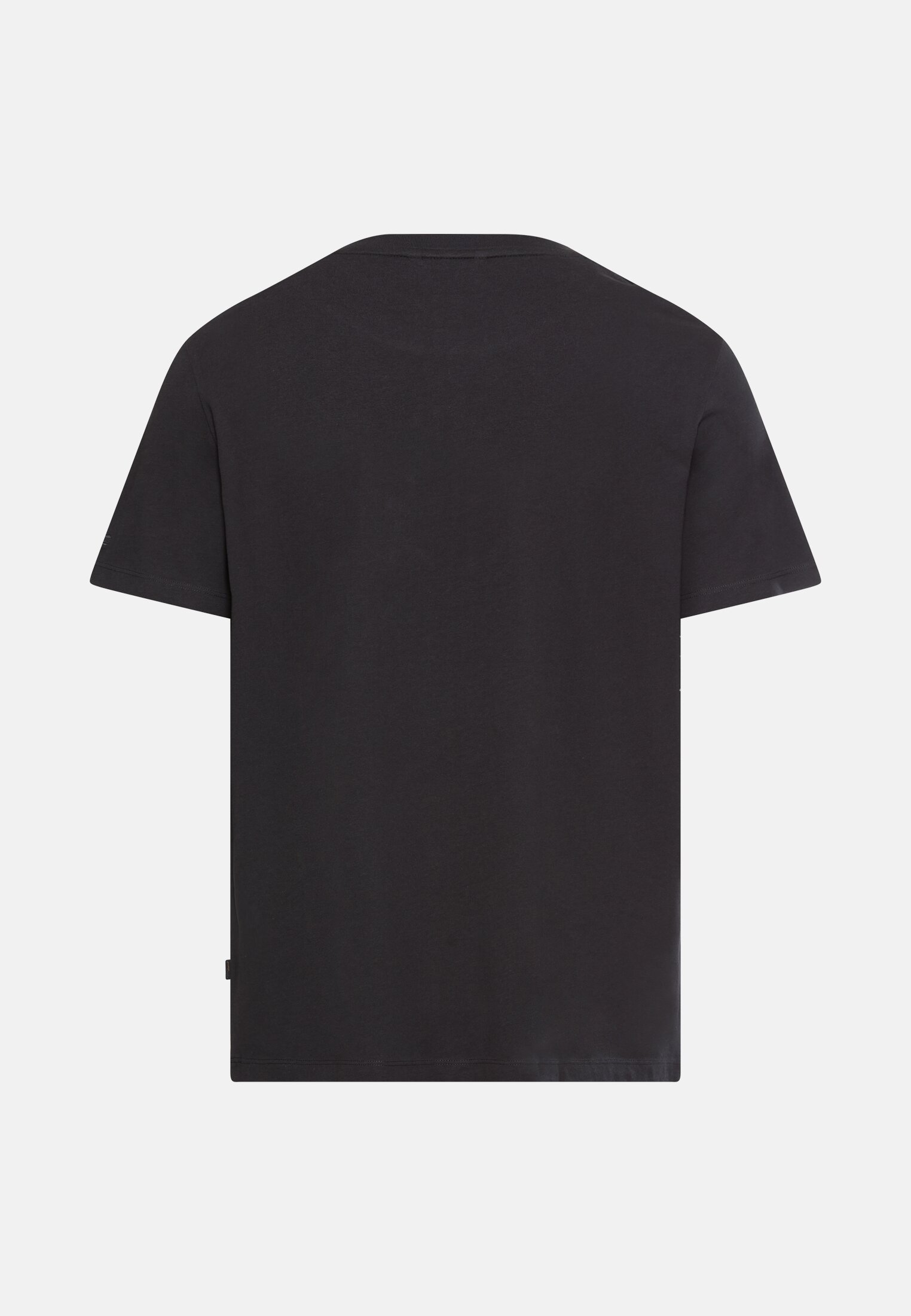 Heren T-shirt van puur katoen Zwart frontaal achter