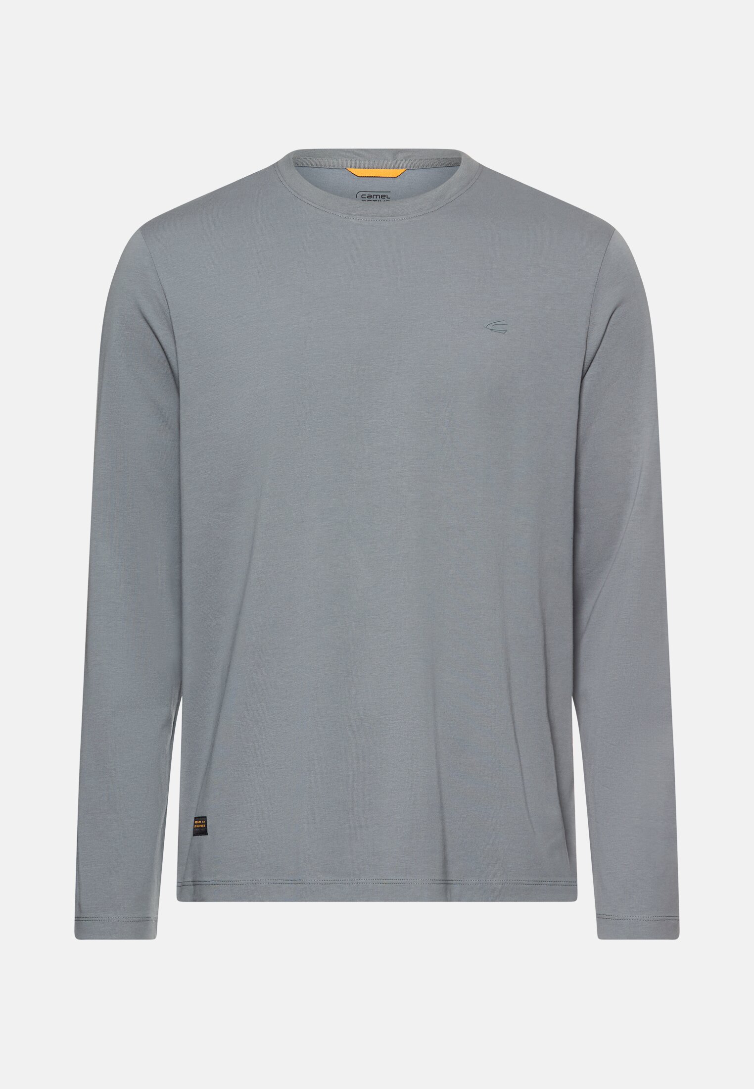 Men fleXXXactive® Long Sleeve Shirt with Crew Neck Storm Blue frontal front